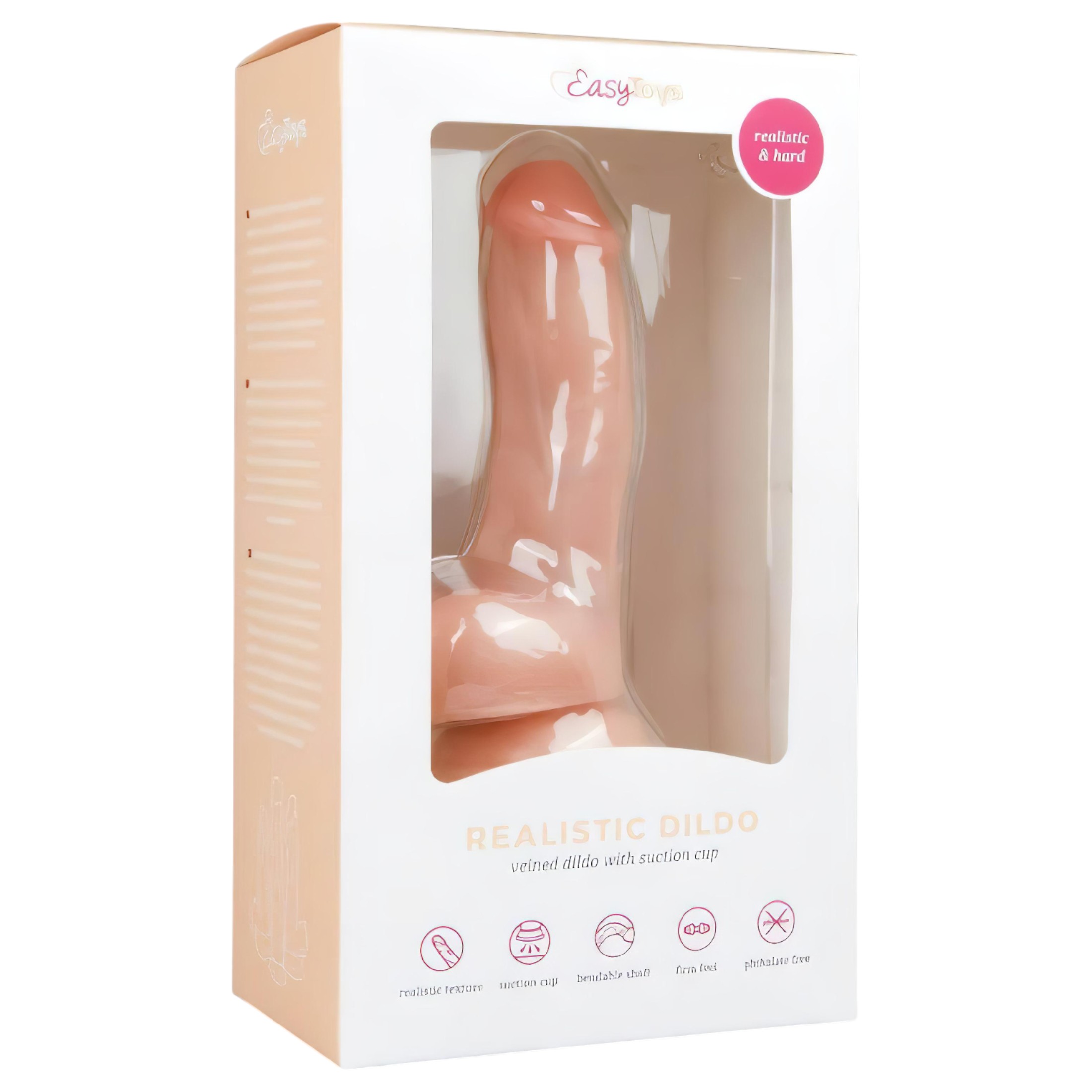 Easytoys – tapadókorongos, herés dildó (15cm) – natúr