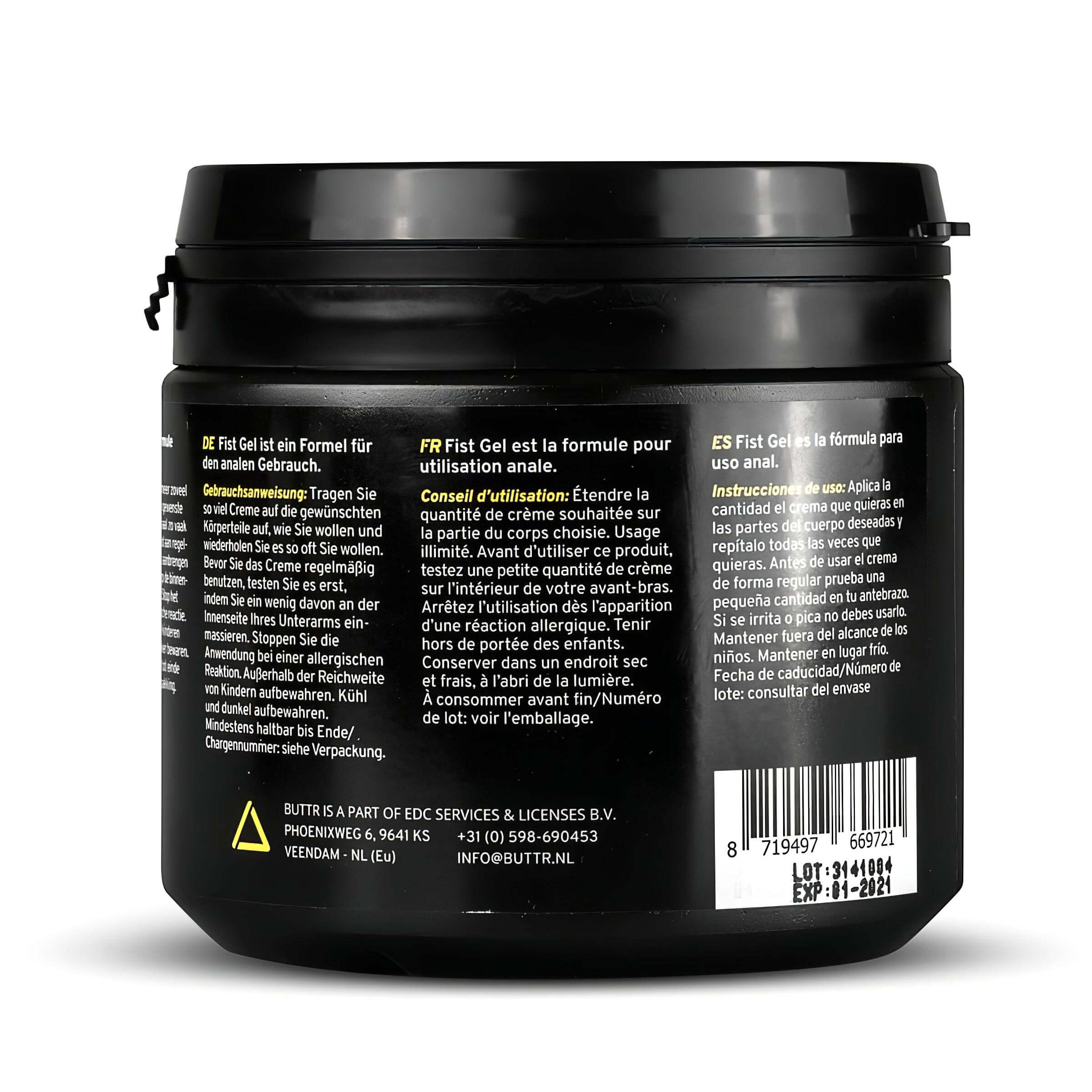 BUTTR Fisting Gel – öklöző, vízbázisú síkosító gél (500ml)