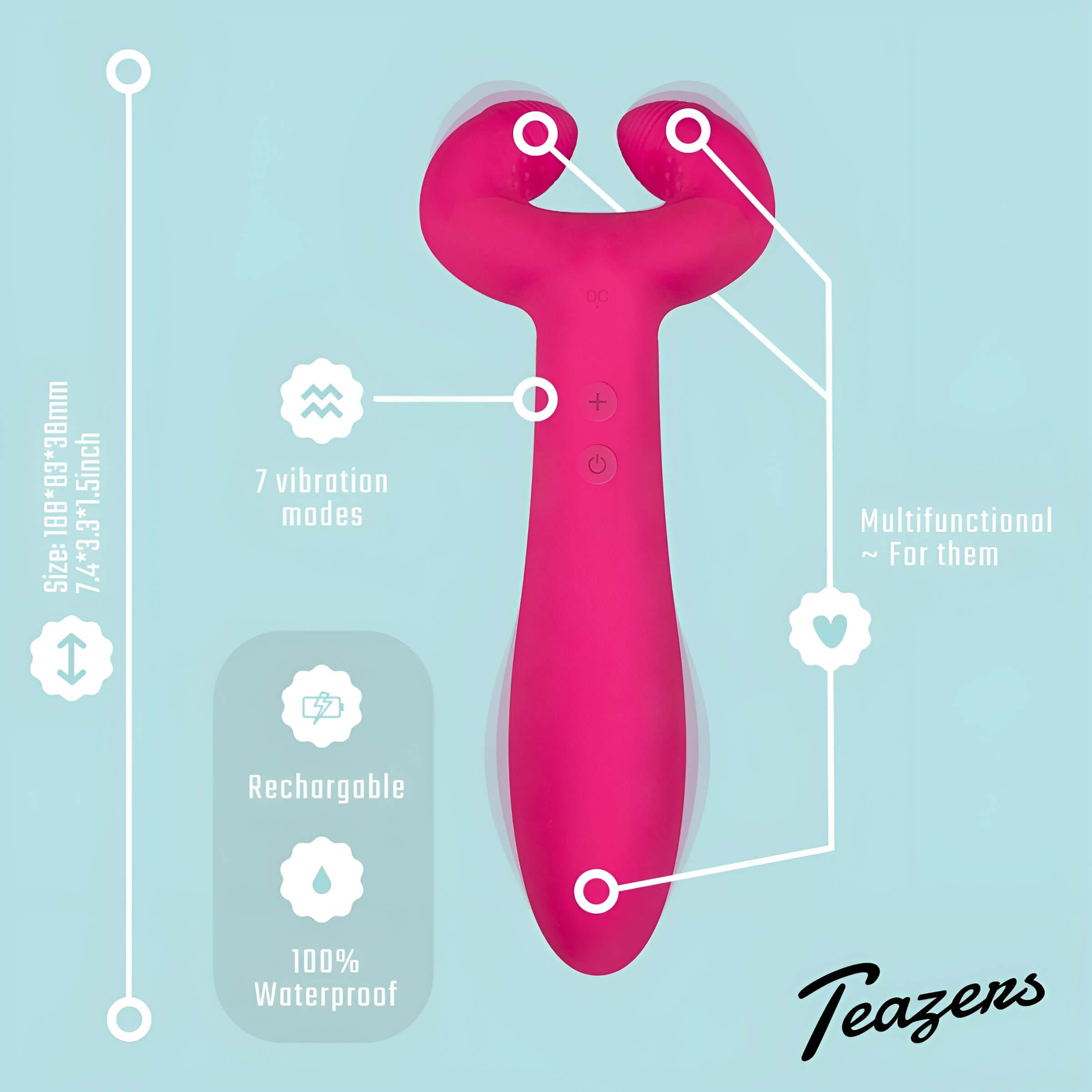 Easytoys Couple – akkus, vízálló párvibrátor (pink)