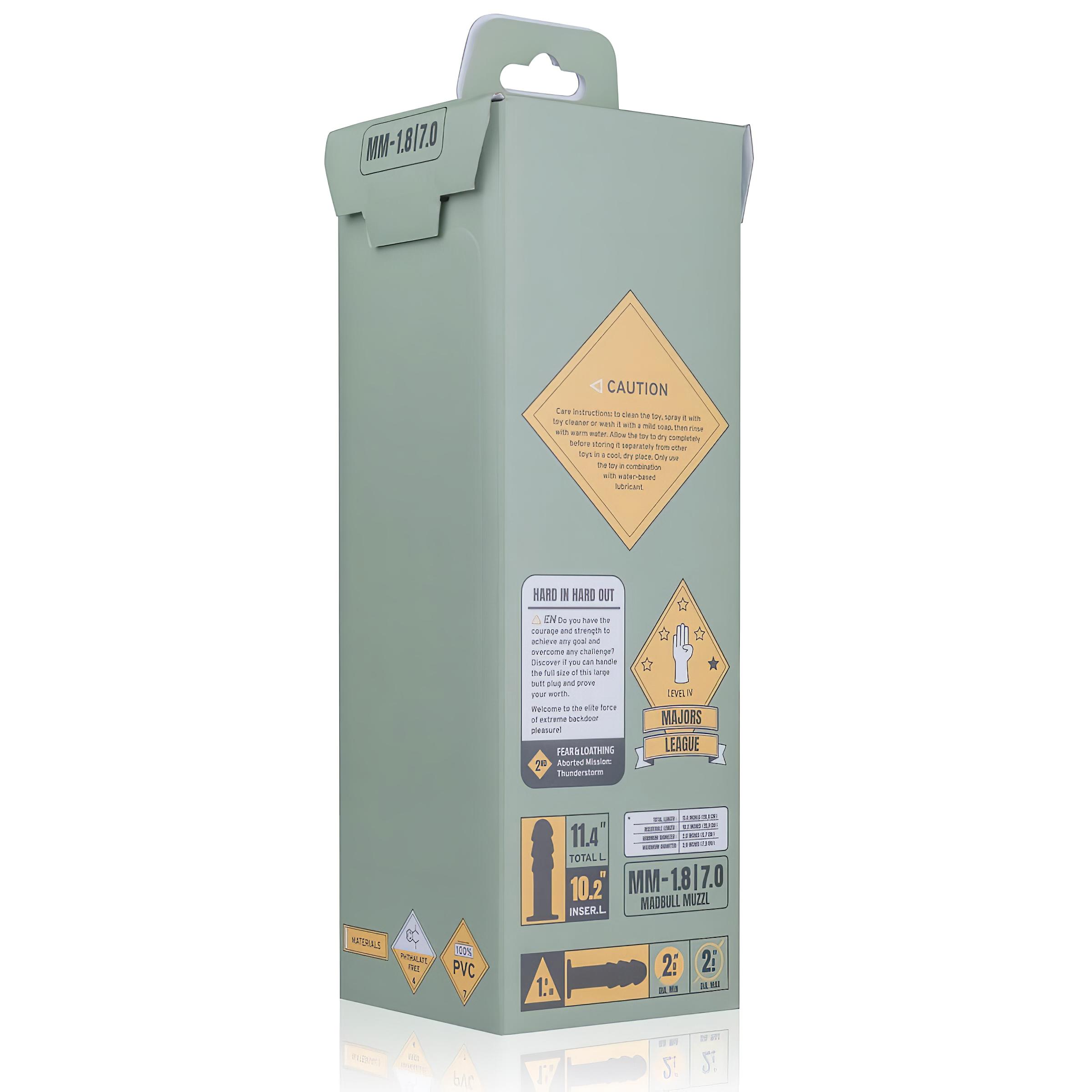 BUTTR Madbull Muzzl – tapadókorongos dildó (fekete)