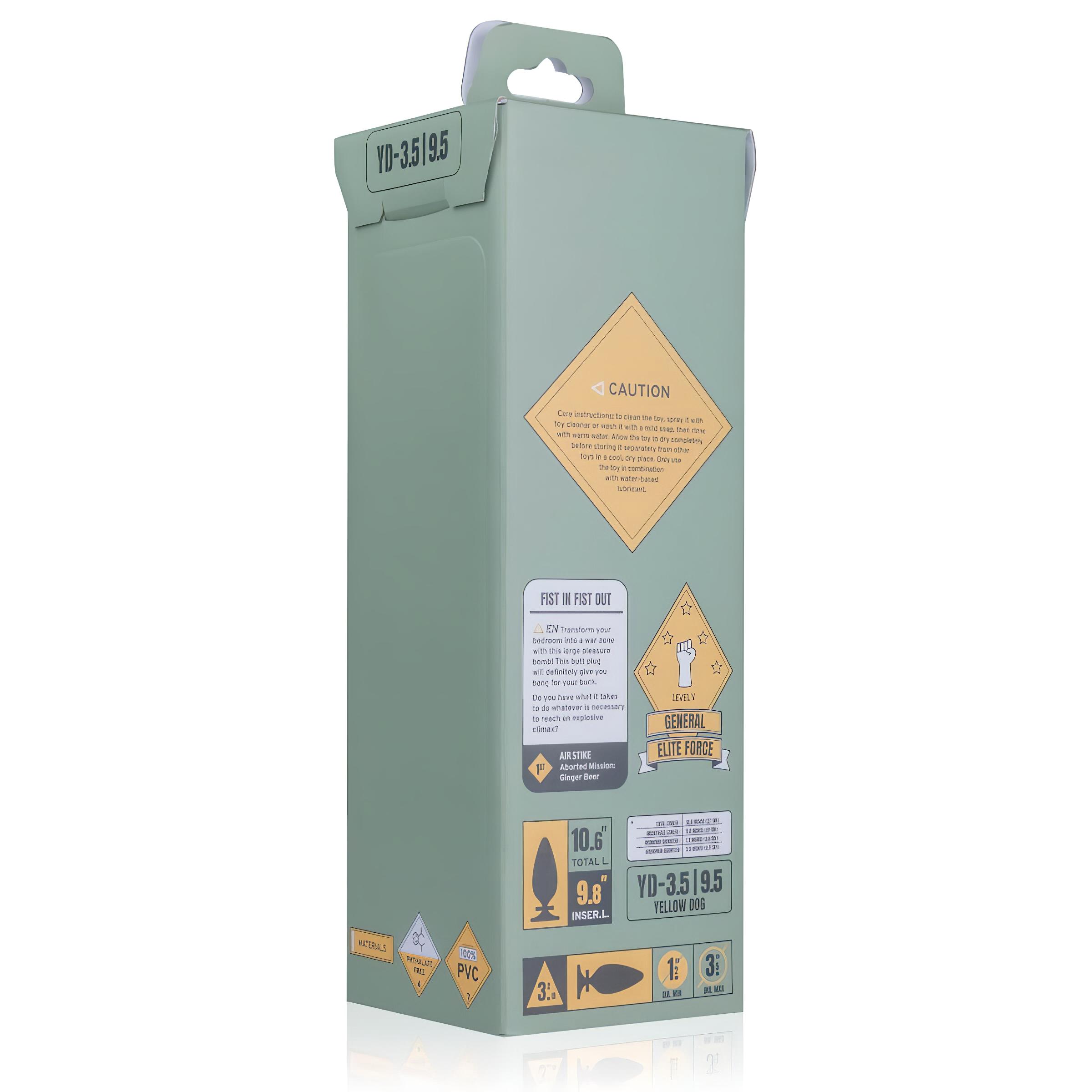 BUTTR Yellow Dog – tapadókorongos dildó (fekete)