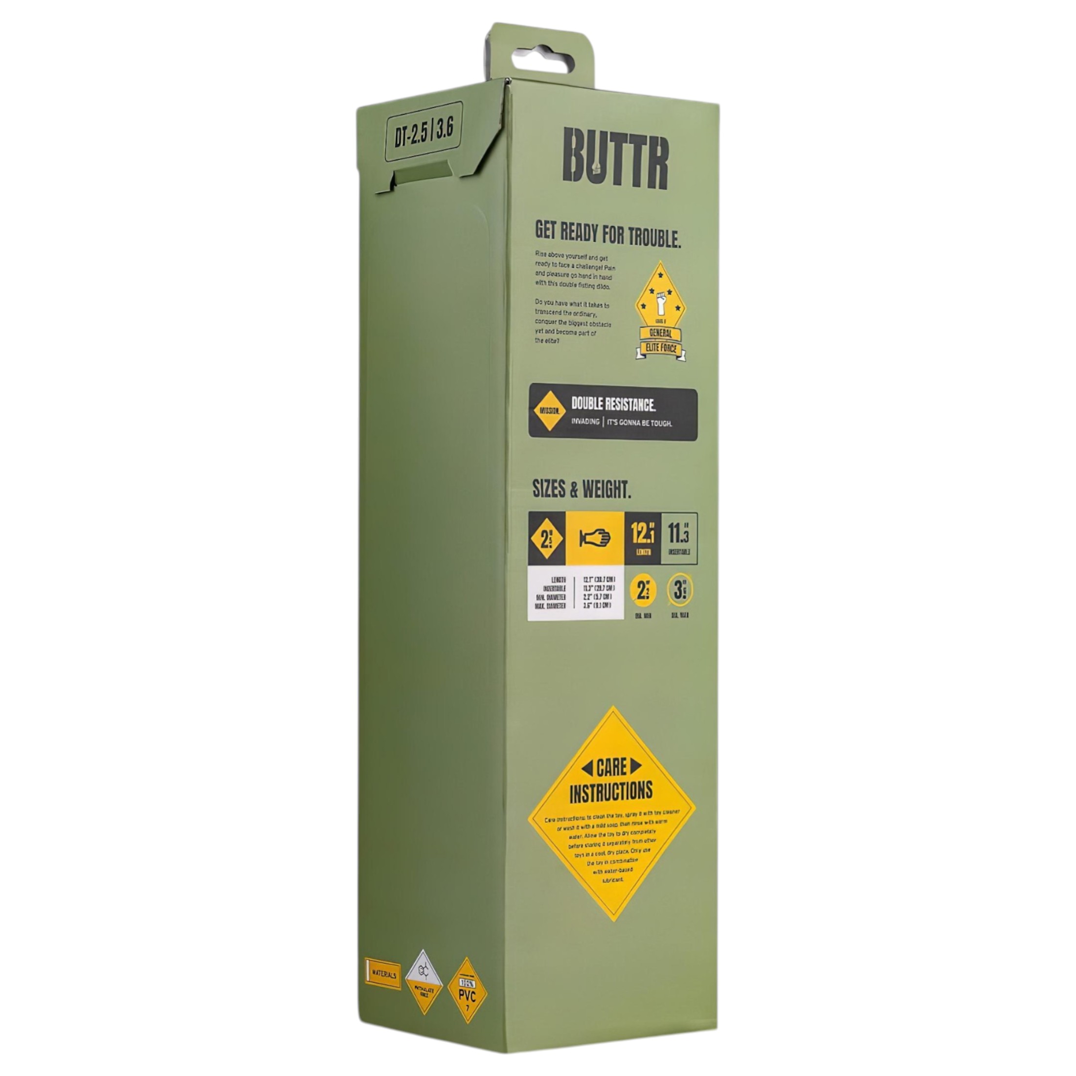 BUTTR Double Trouble – tapadókorongos fisting dildó (fekete)