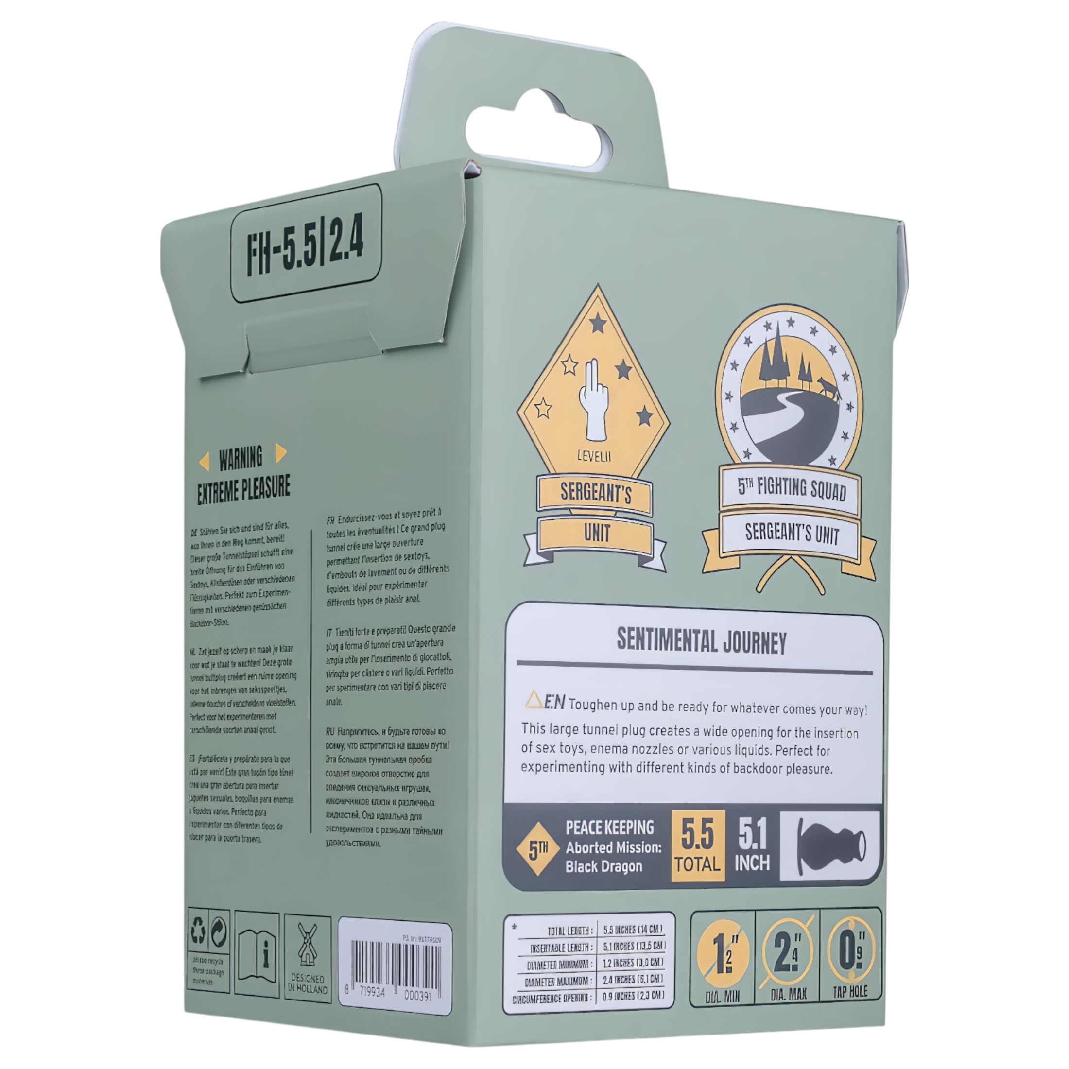 BUTTR Foxhole – üreges análtágító dildó (fekete)