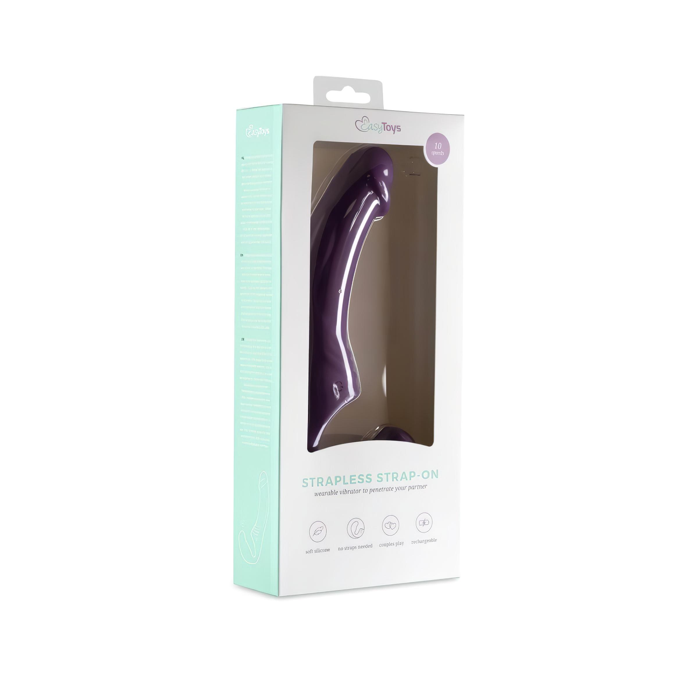 Easytoys – akkus, felcsatolható vibrátor tartópánt nélkül (lila)