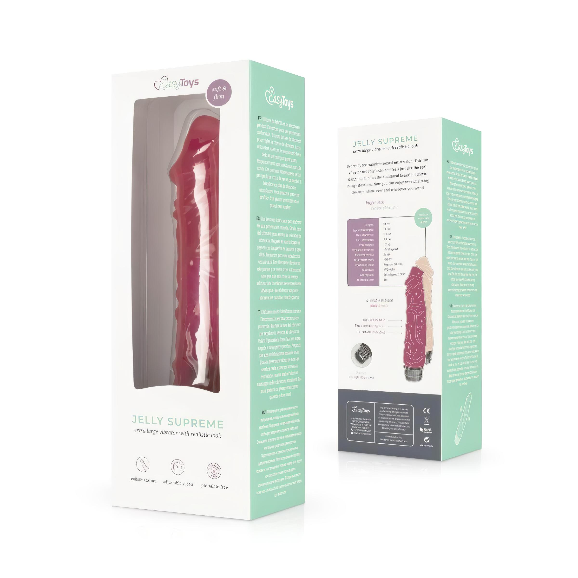Easytoys Jelly Supreme – élethű vibrátor (pink)