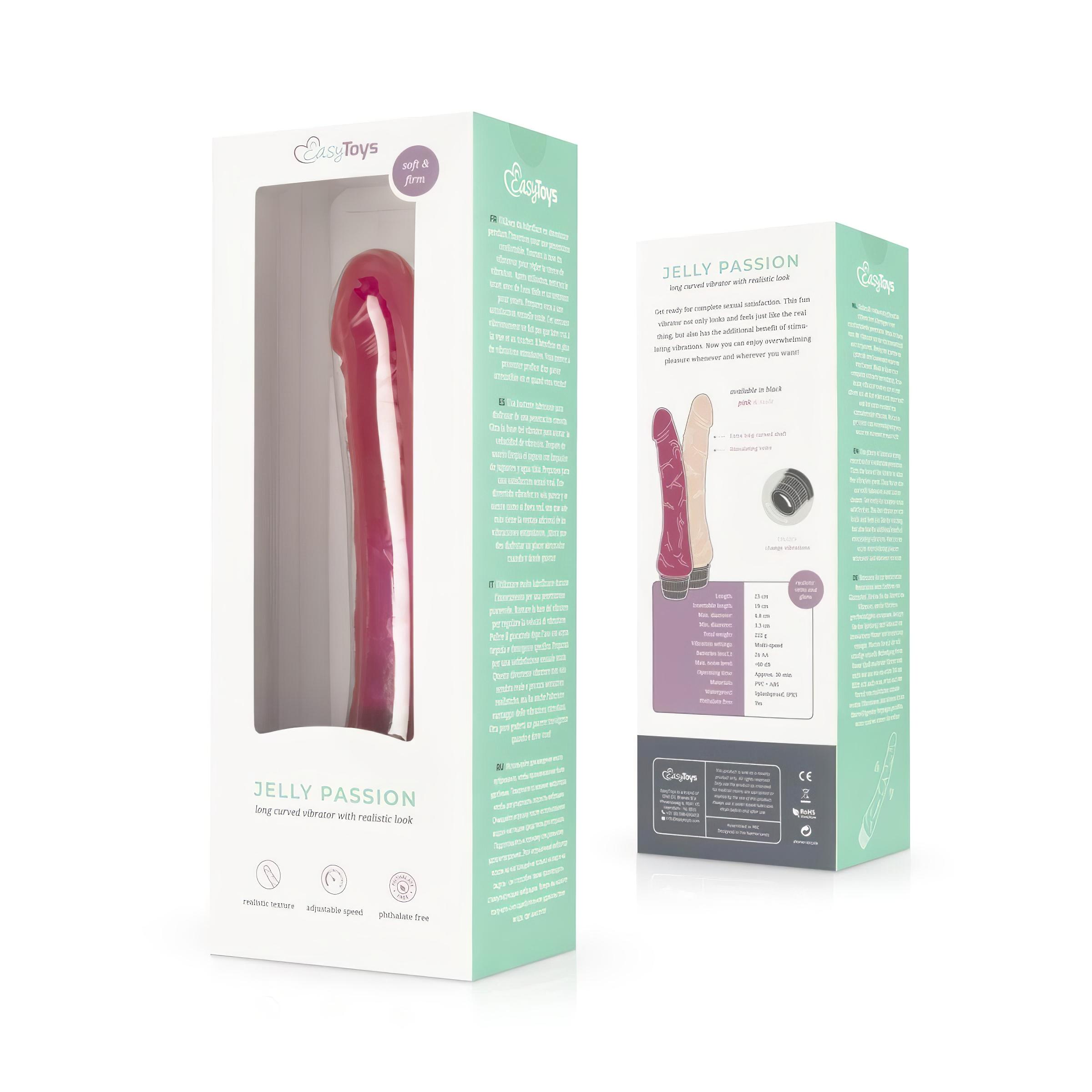 Easytoys Jelly Passion – élethű vibrátor (pink)