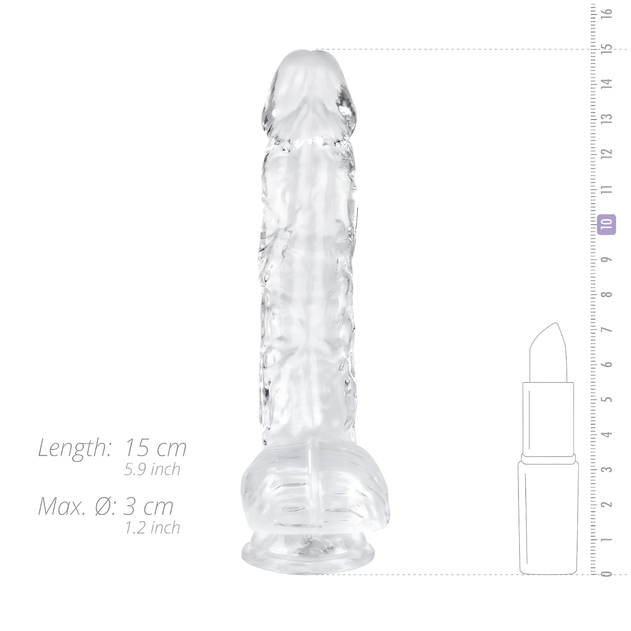 EasyToys – herés dildó – 13,5cm (átlátszó)