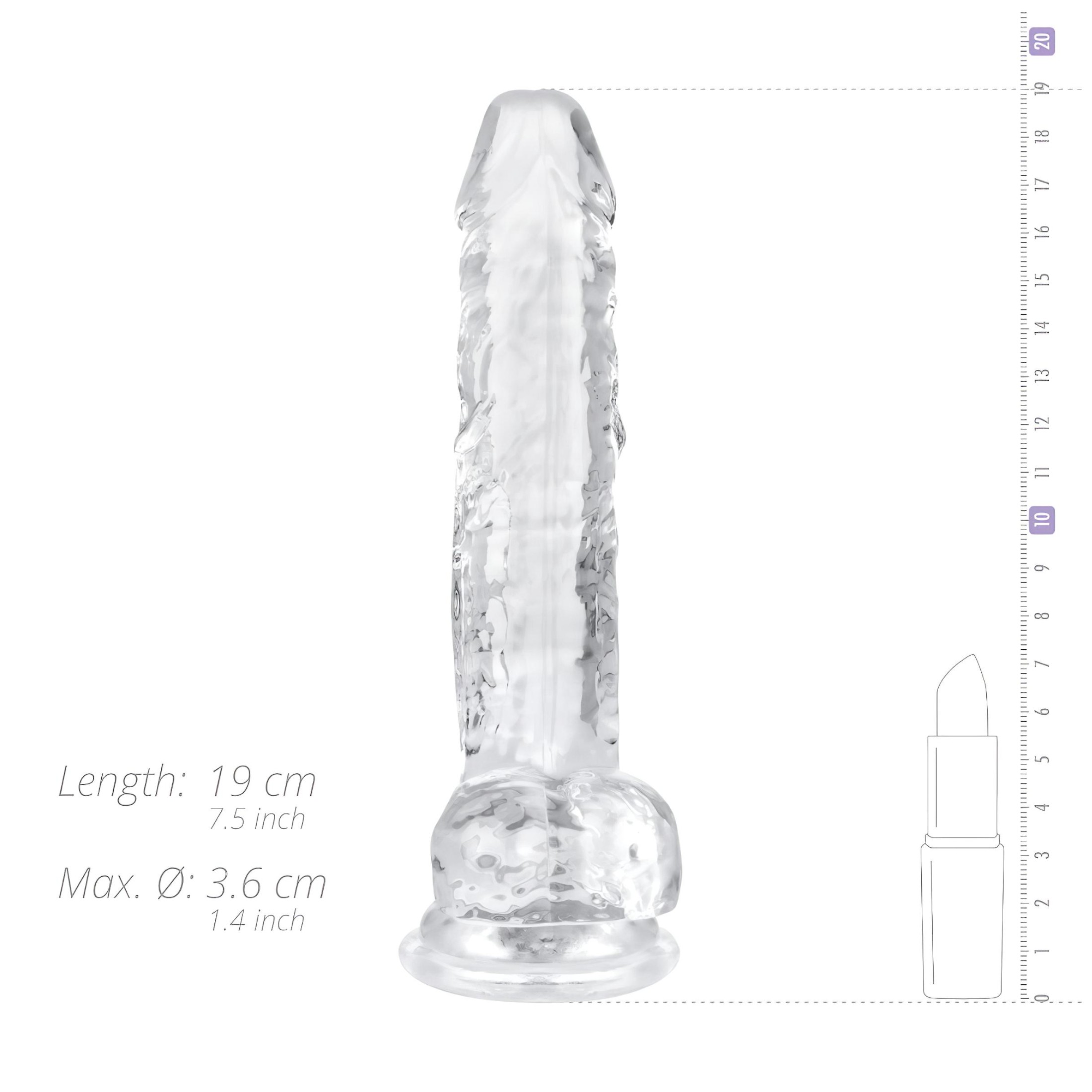 EasyToys – herés dildó – 17cm (átlátszó)