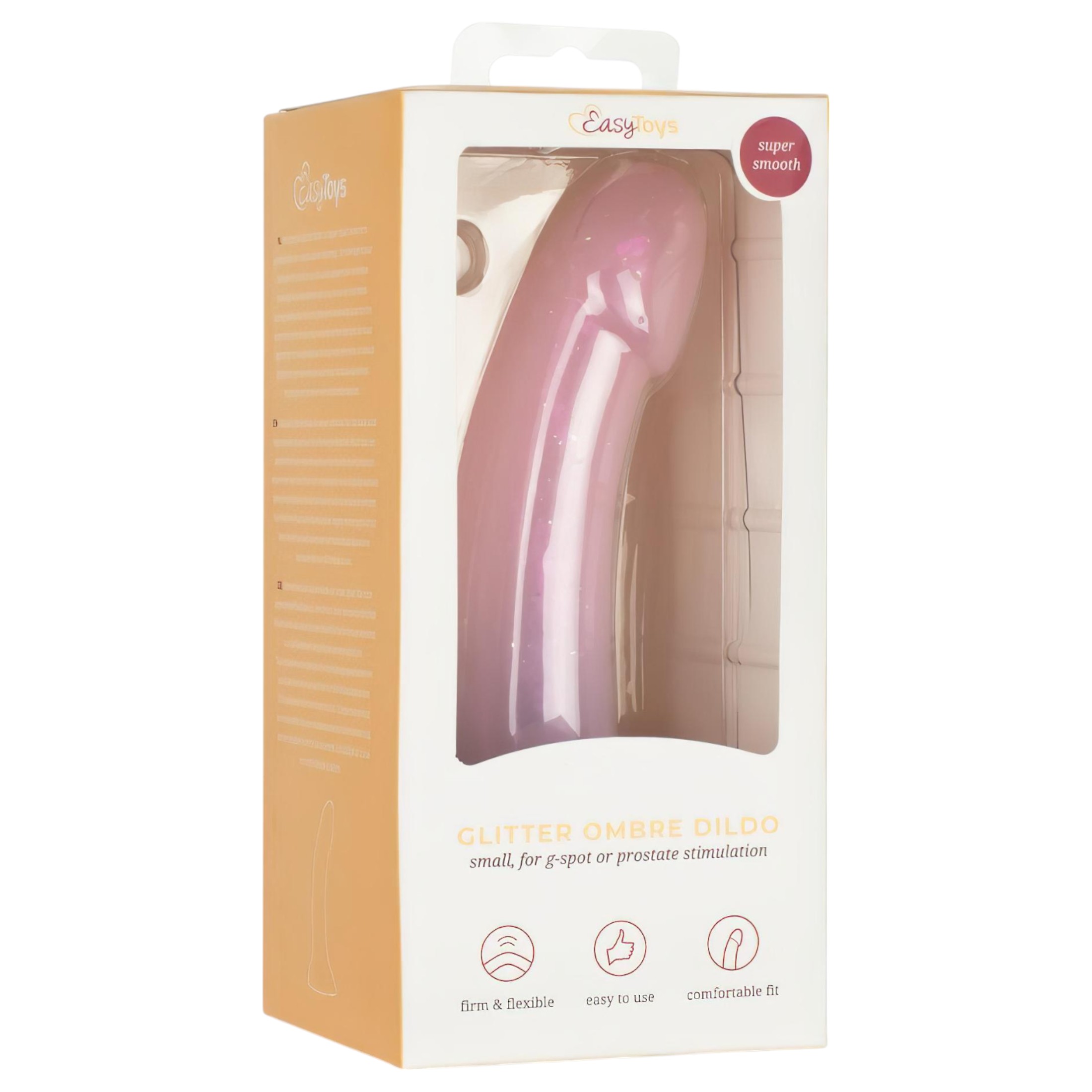 EasyToys Mermaid – csillámos dildó – 15cm (pink)