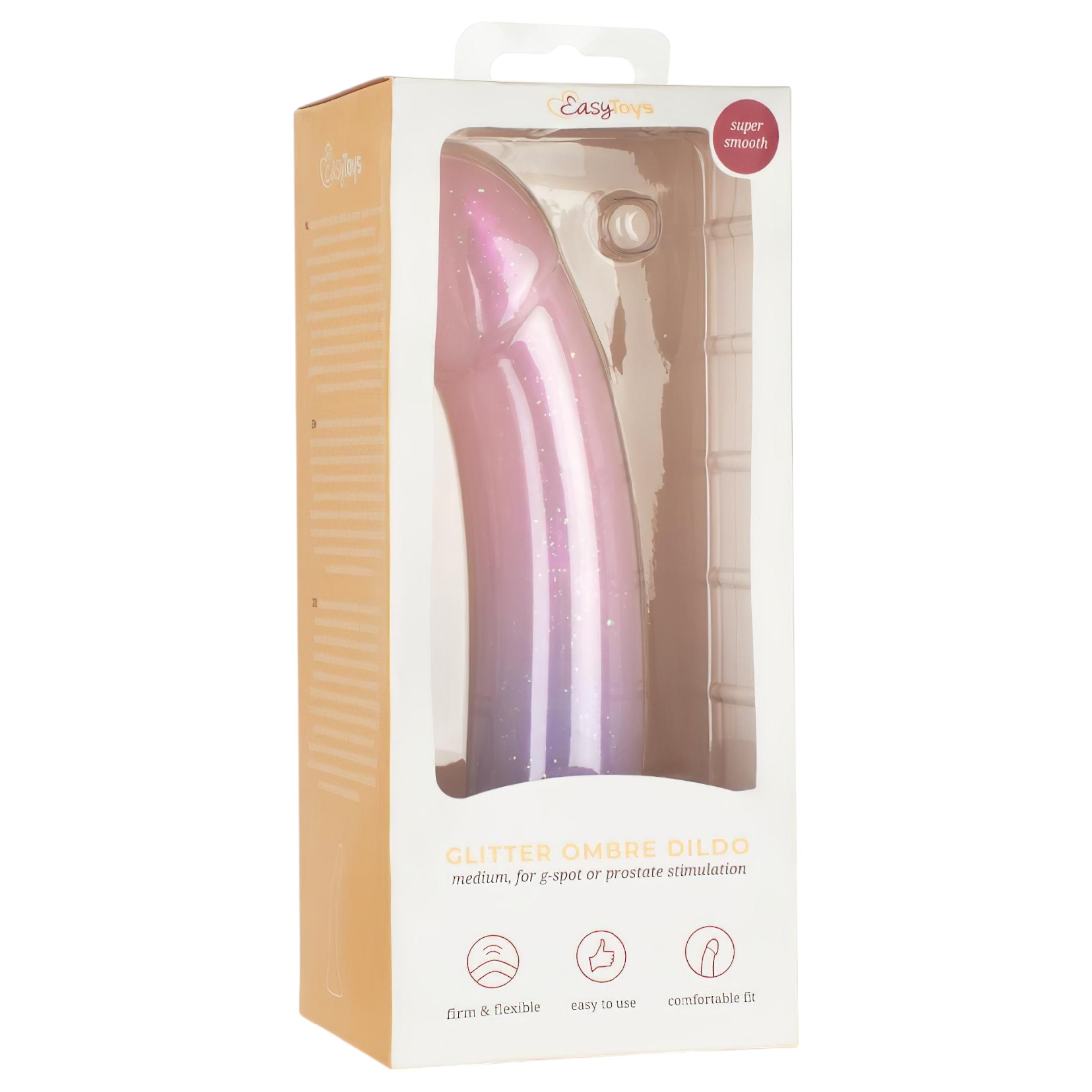 EasyToys Mermaid – csillámos dildó – 19cm (pink)