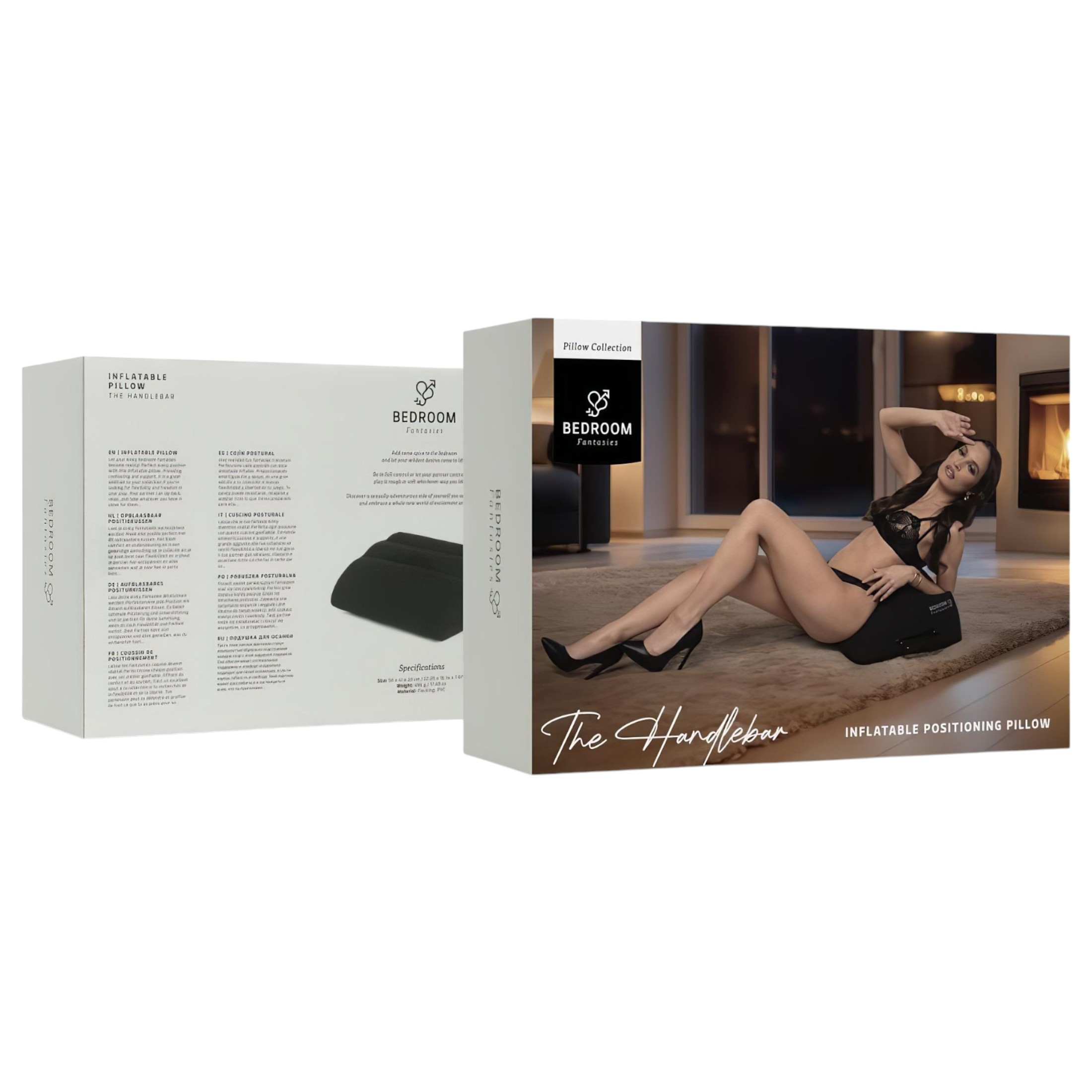 Bedroom Fantasies – felfújható szexpárna kapaszkodókkal (fekete)