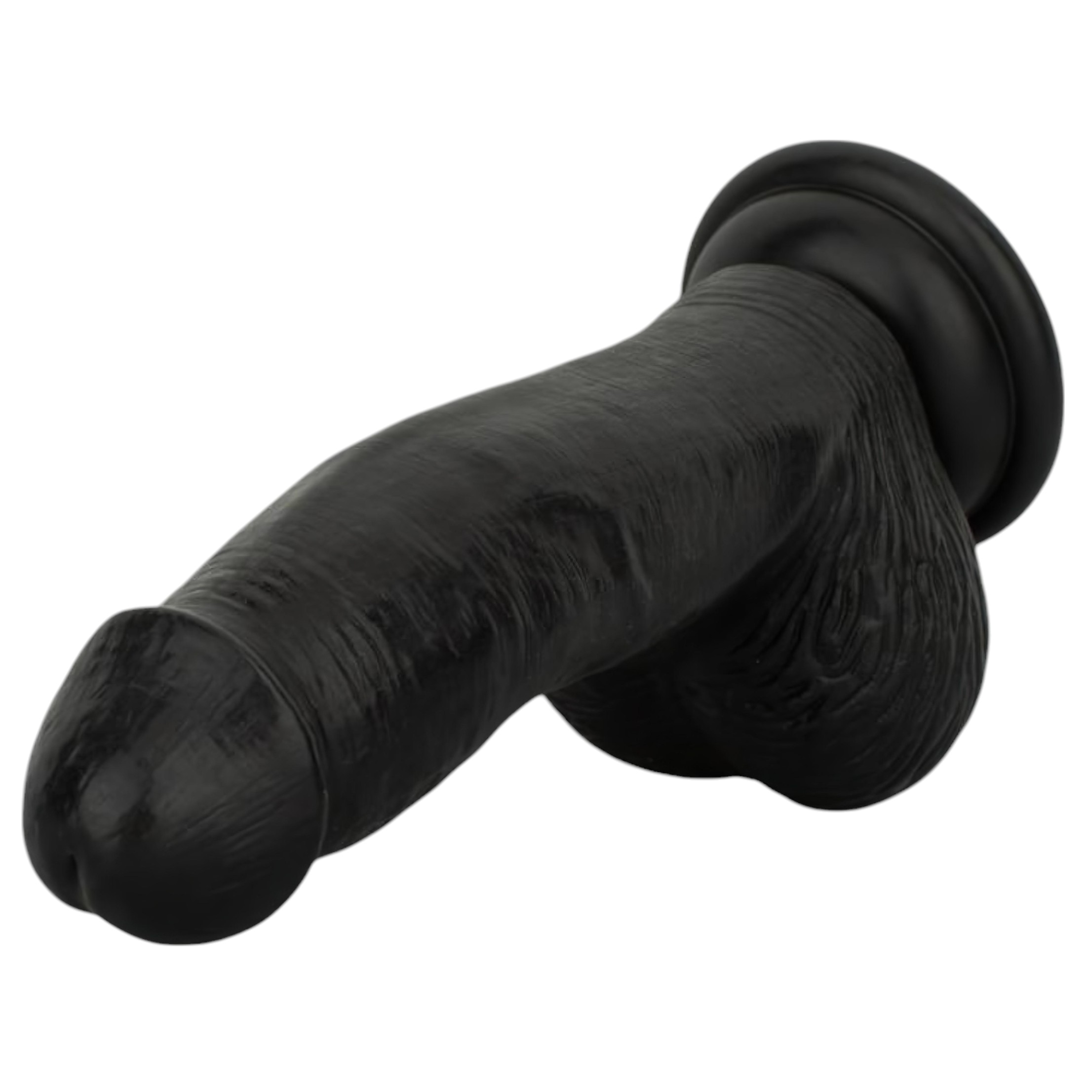 Easytoys – élethű herés dildó – 12 cm (fekete)