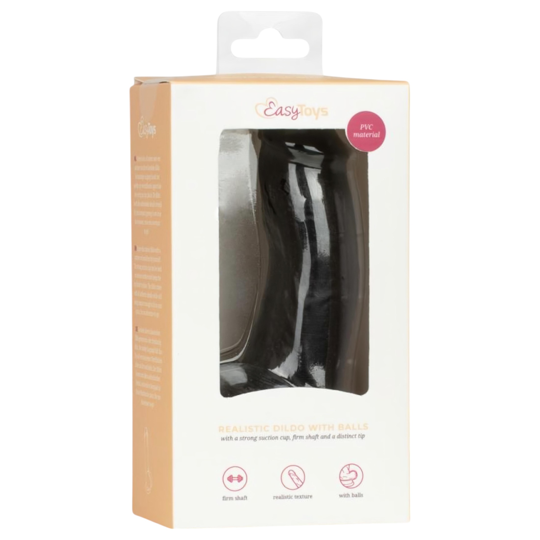 Easytoys – élethű herés dildó – 12 cm (fekete)