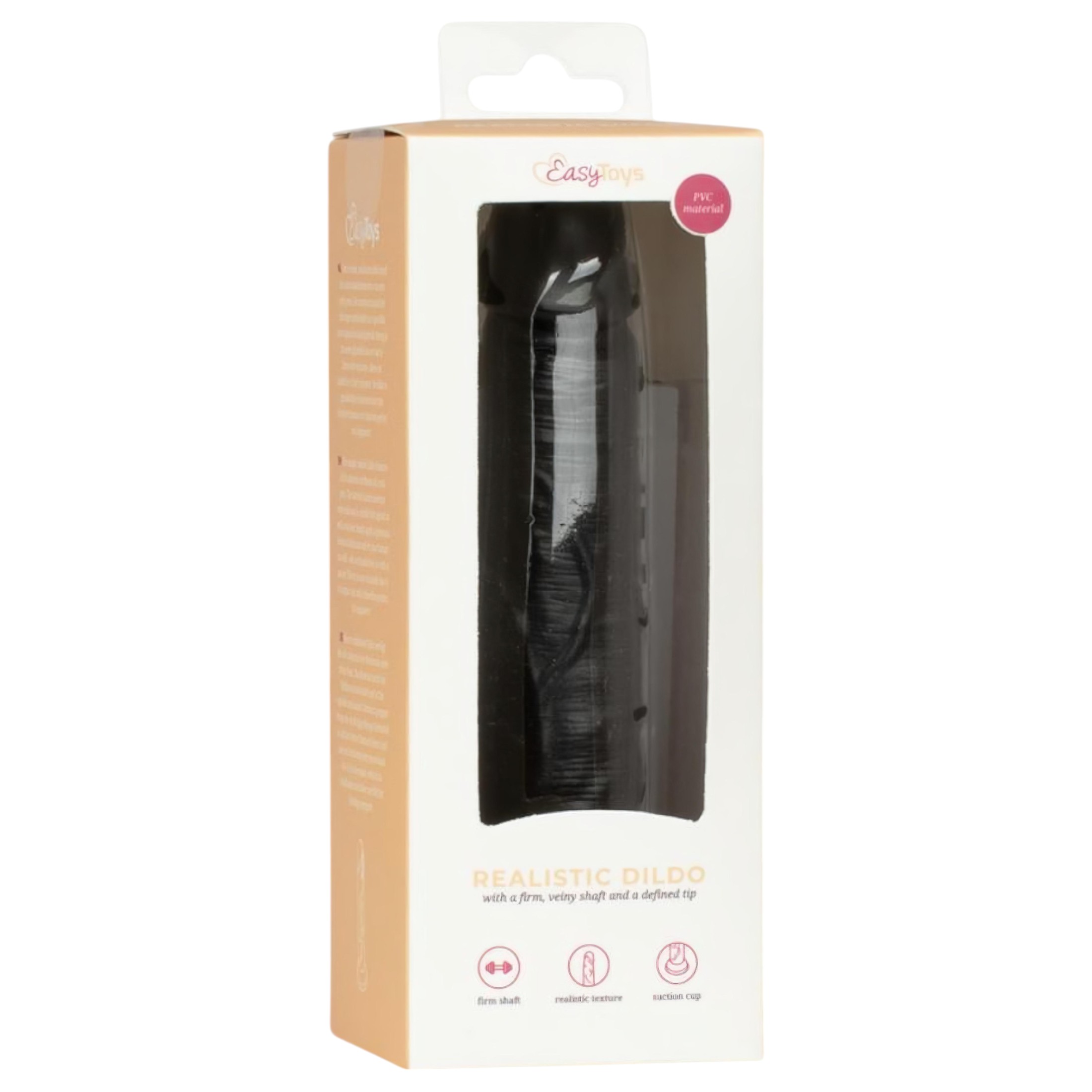 Easytoys – élethű dildó – 12 cm (fekete)