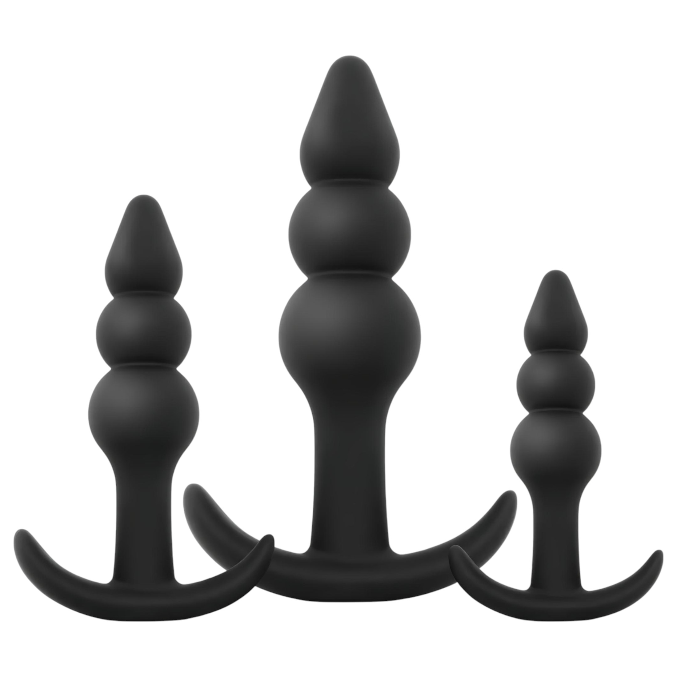 EasyToys – gömbös anál plug szett – 3 részes (fekete)