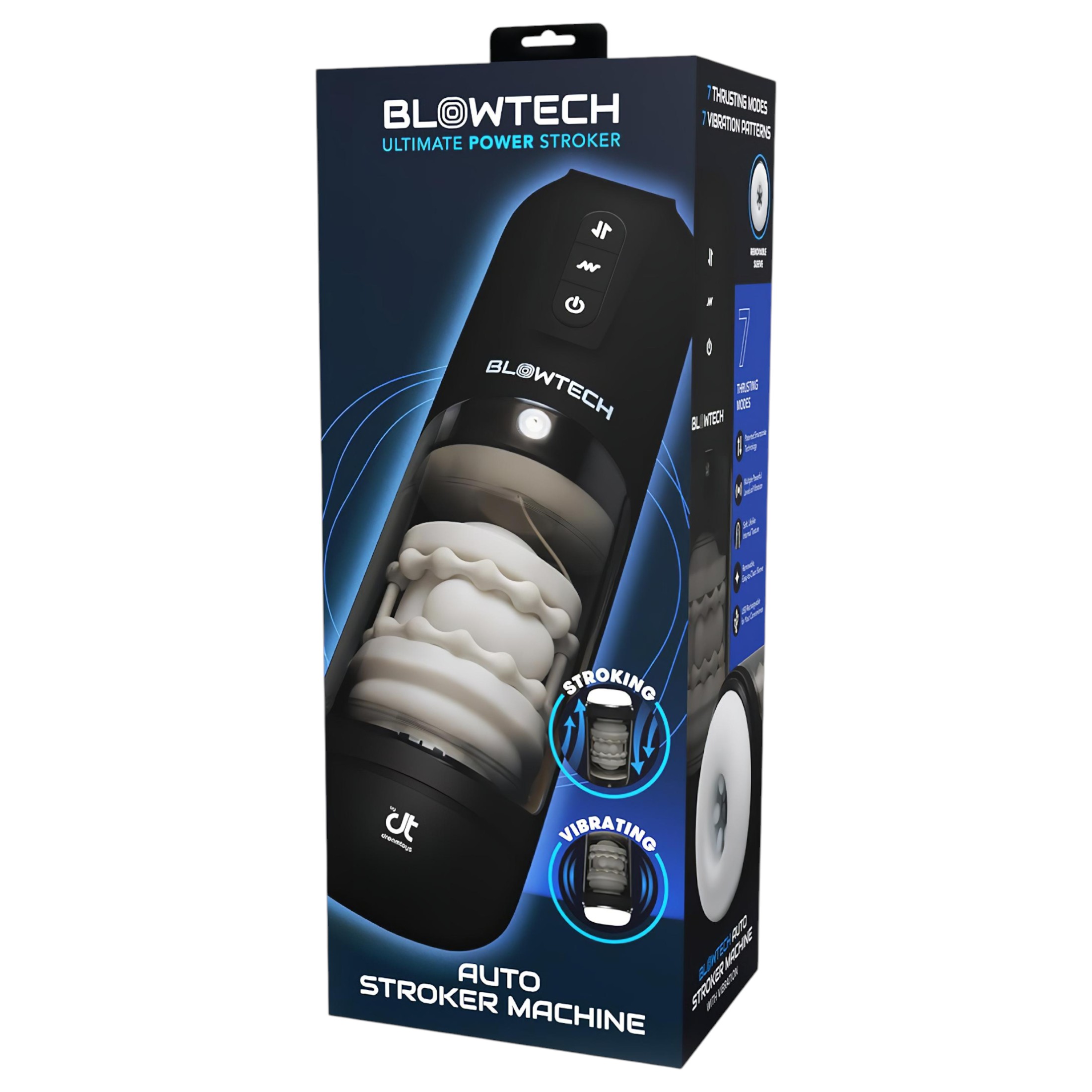 Dreamtoys Blowtech – rezgő, fel-le mozgó maszturbátor (fekete)