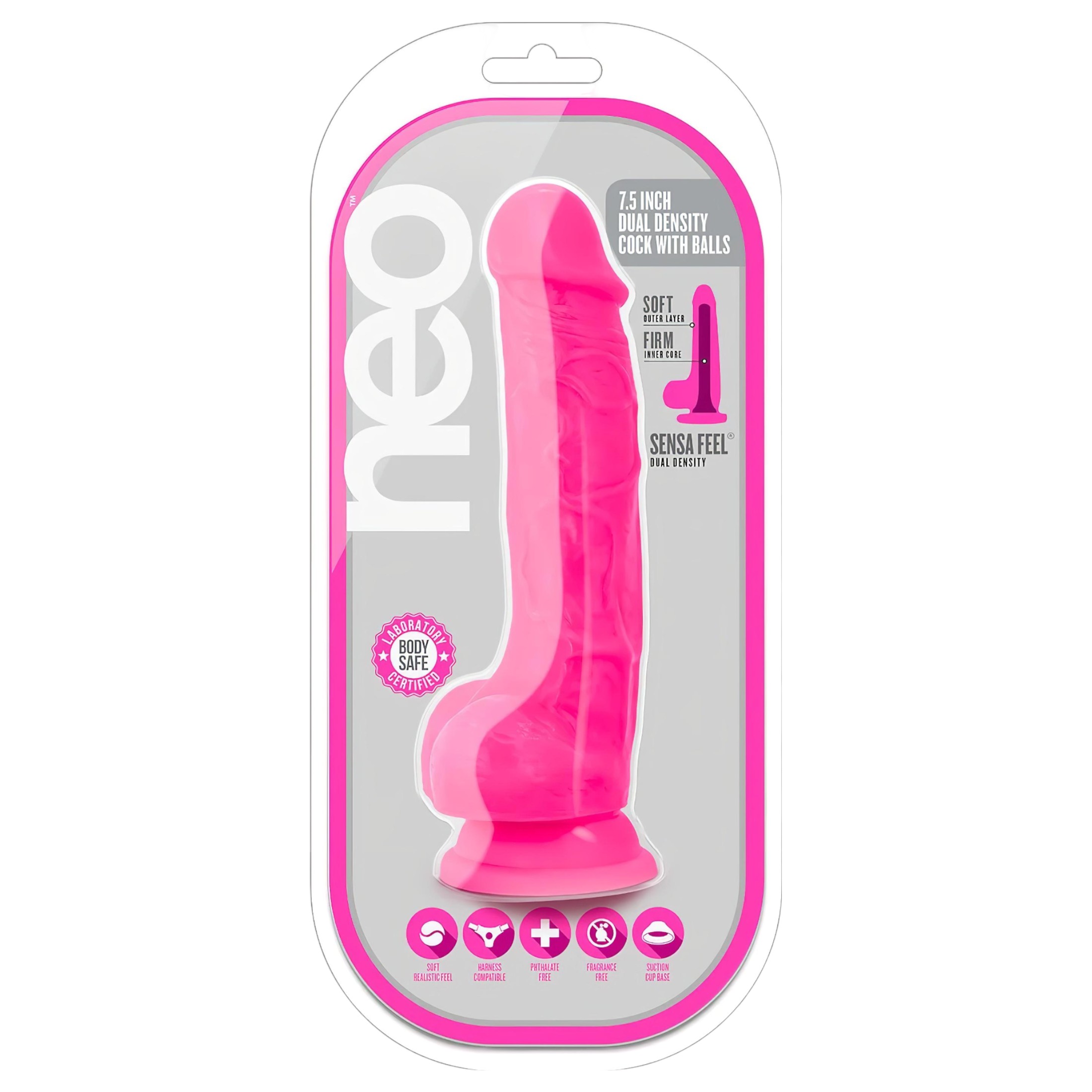 Blush Neo – tapadókorongos dildó – 19cm (pink)