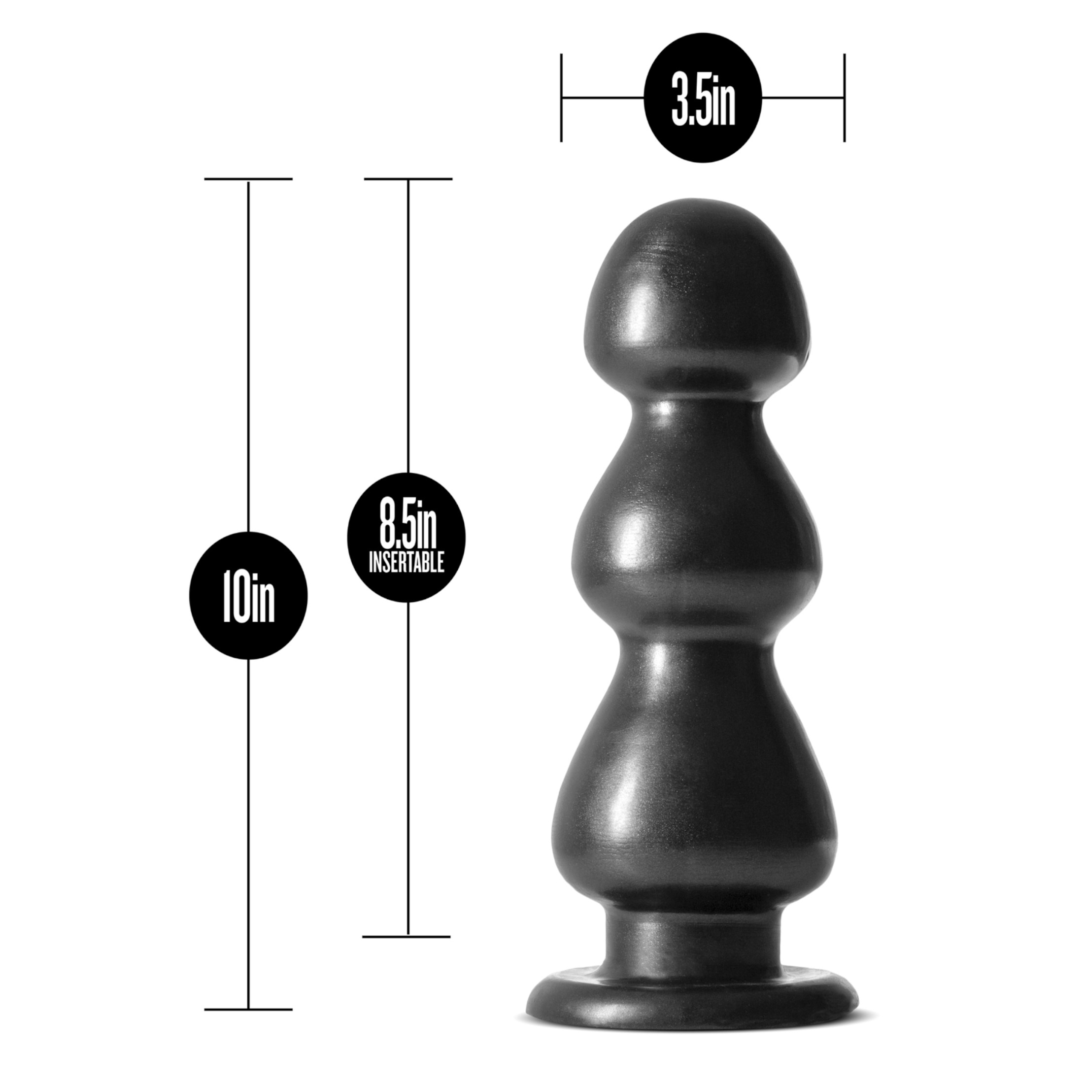 Blush Jet – tapadótalpas, gyöngyös dildó (fekete)