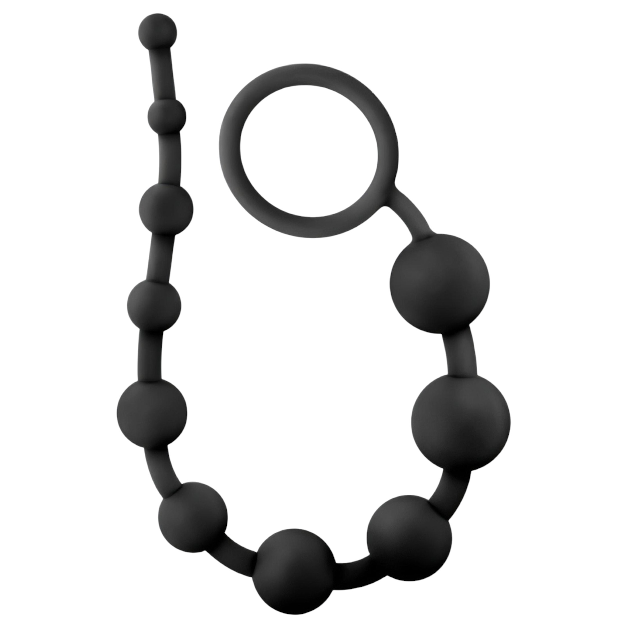 Anal Adventures L – gyöngyös anál dildó (fekete)