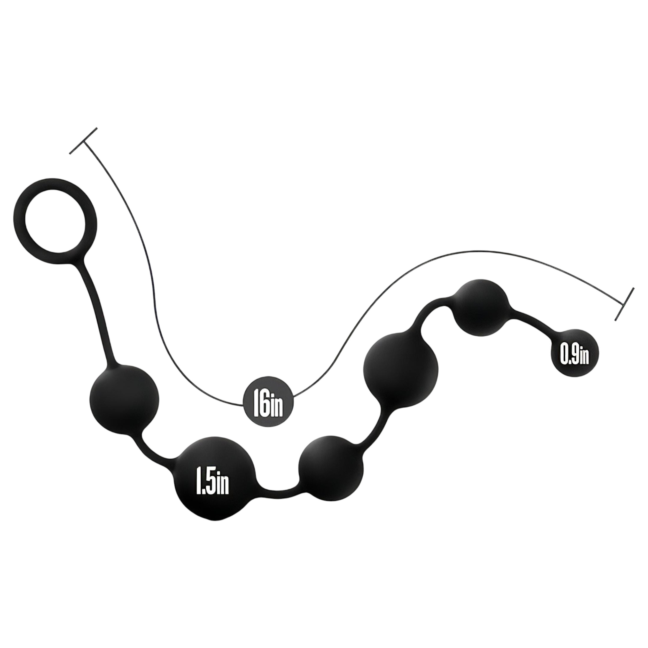 Anal Adventures L – gyöngyös anál dildó (fekete)