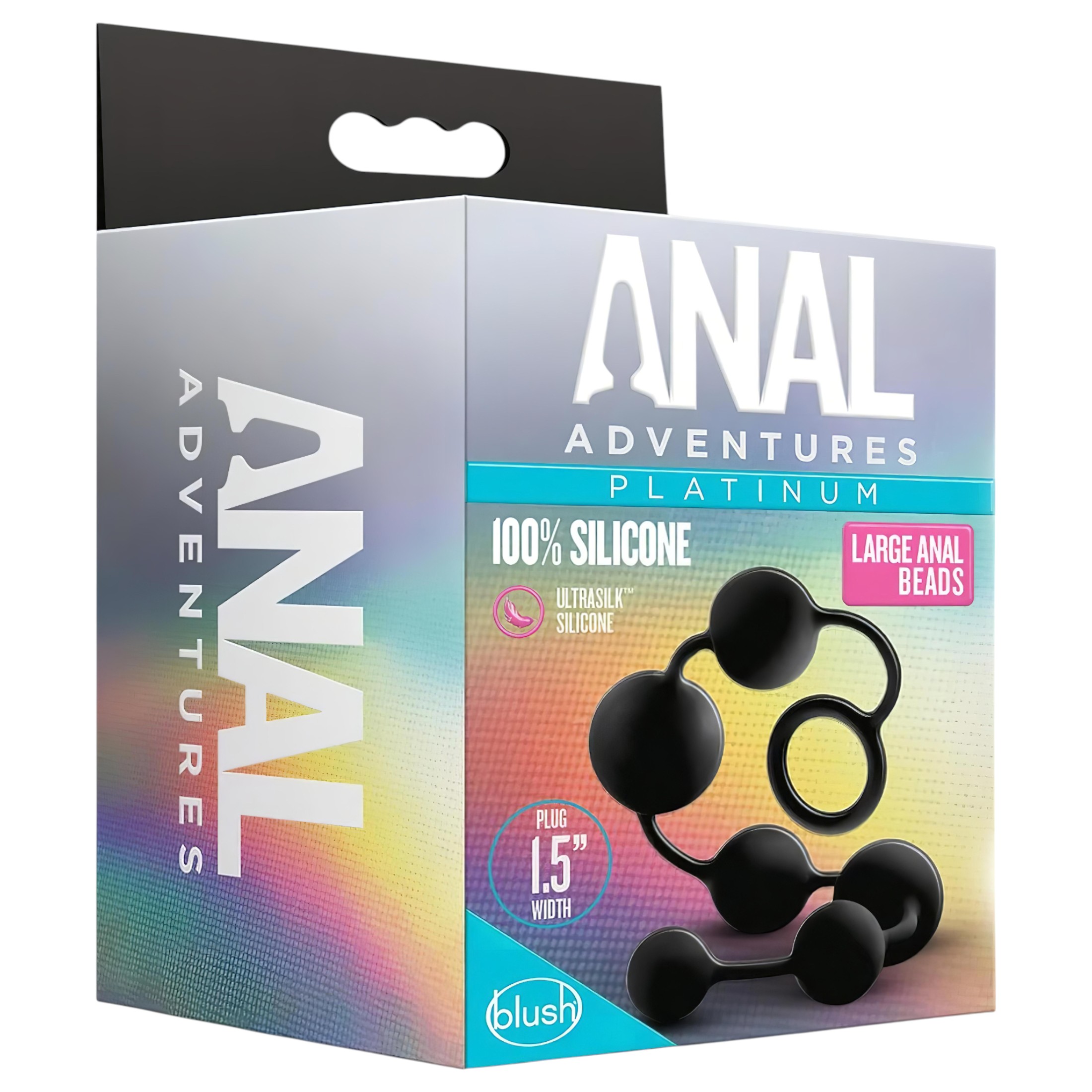 Anal Adventures L – gyöngyös anál dildó (fekete)