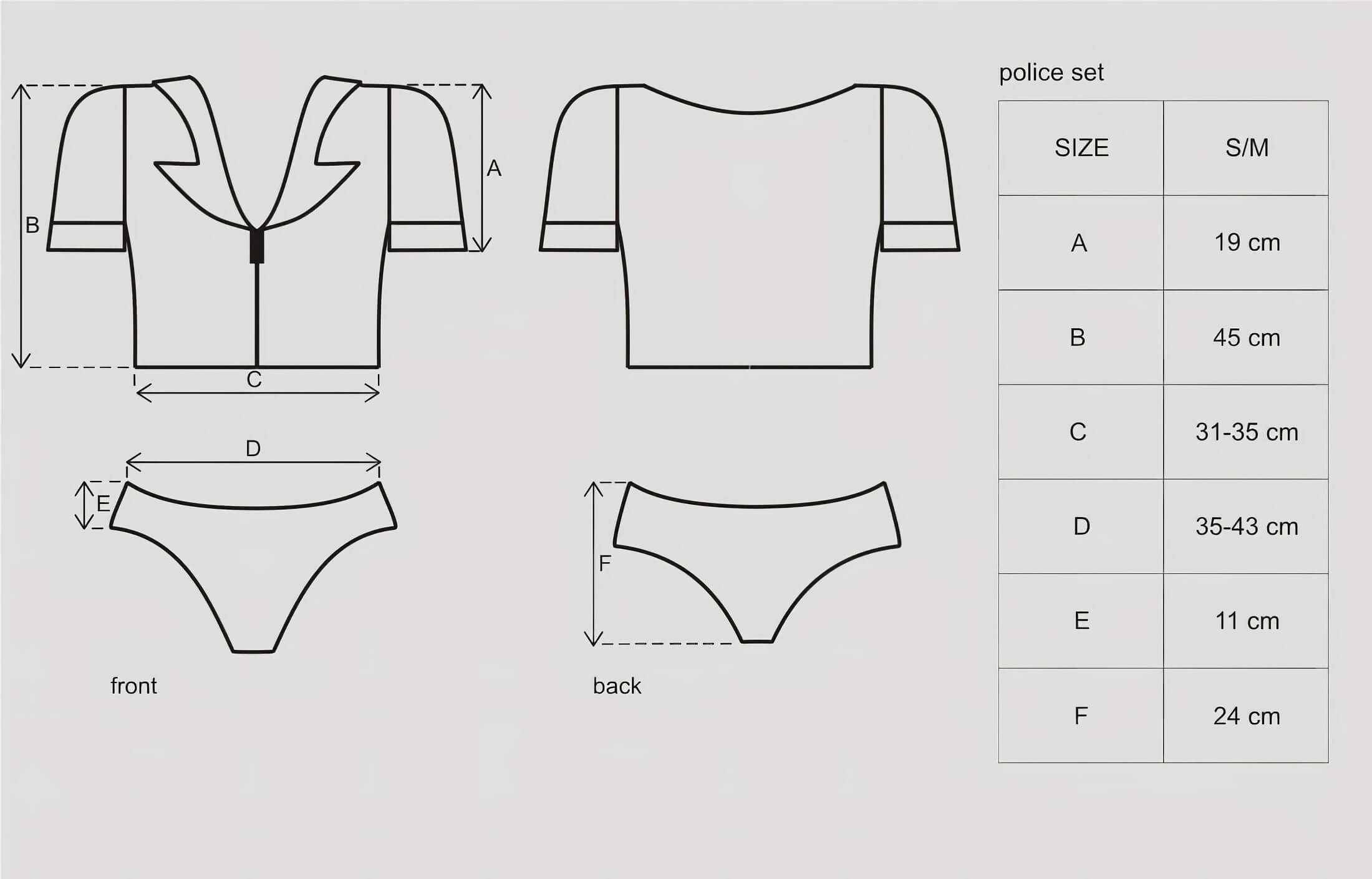 Obsessive Police – rendőrnő jelmez szett (S/M)