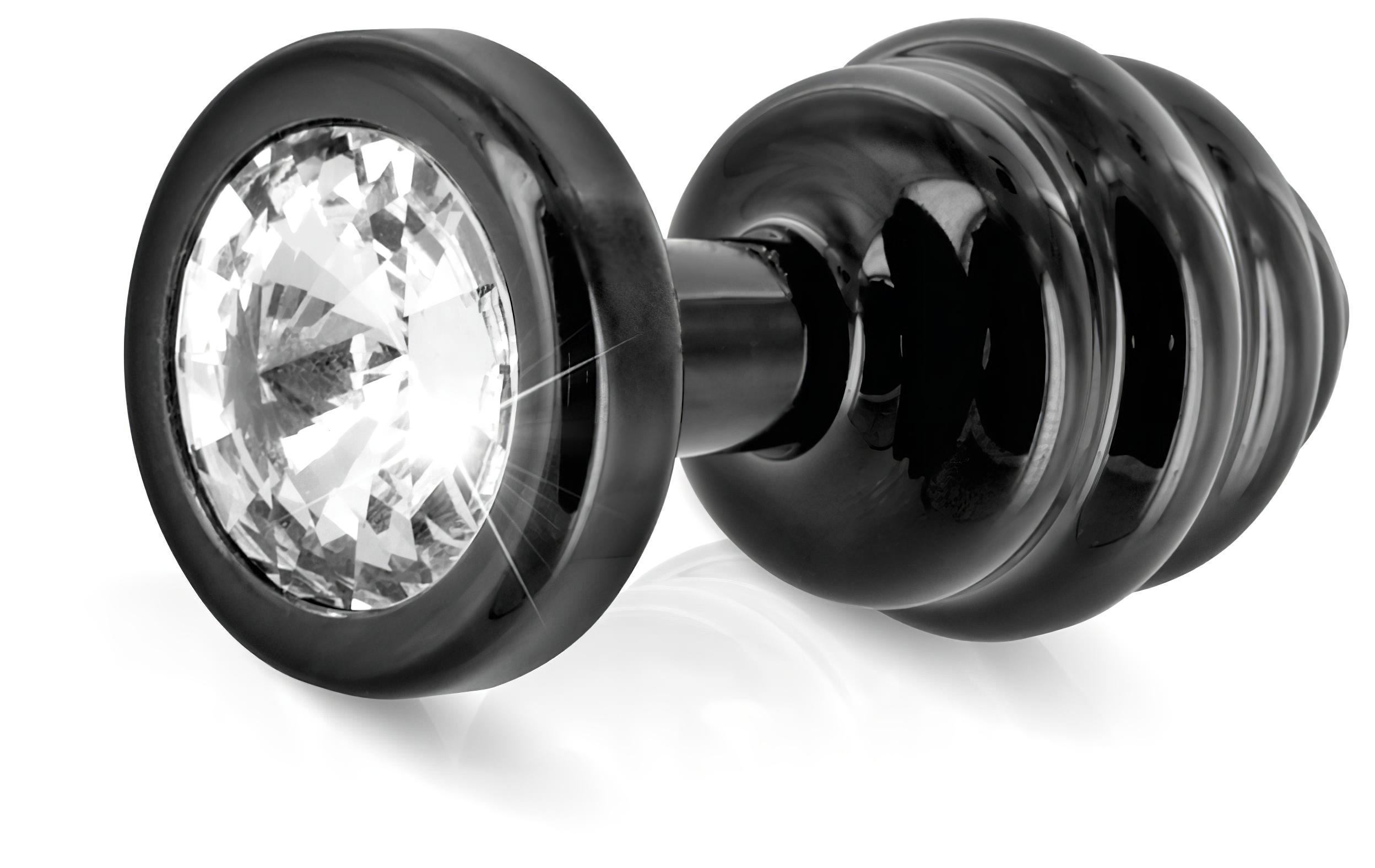 / DIOGOL Anni – bordázott anál plug – fekete – (3cm)