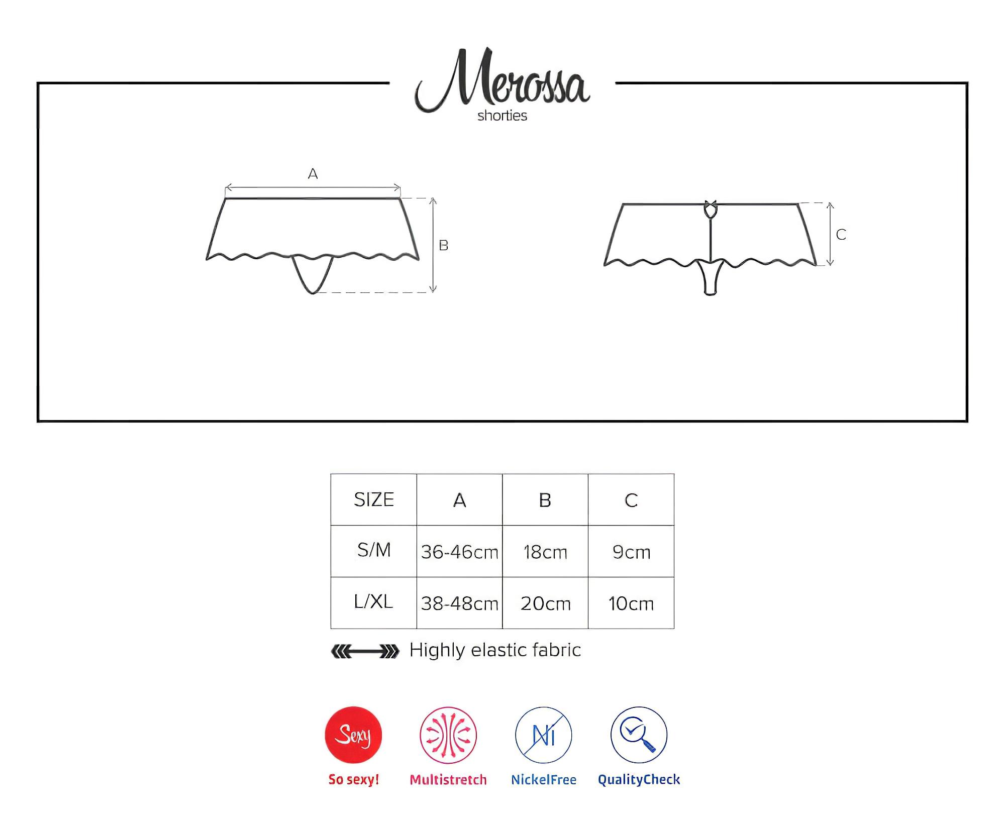 Obsessive Merossa – strasszos, nyitott női tanga – fekete
