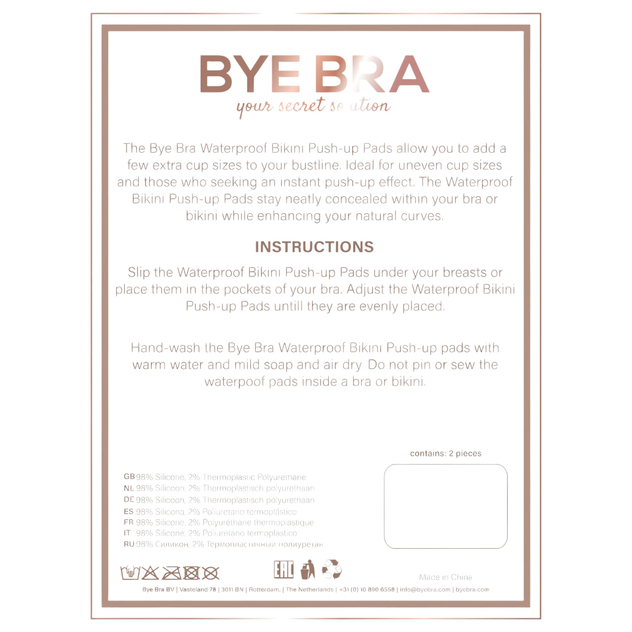 Bye Bra – vízálló mellemelő párna (átlátszó)