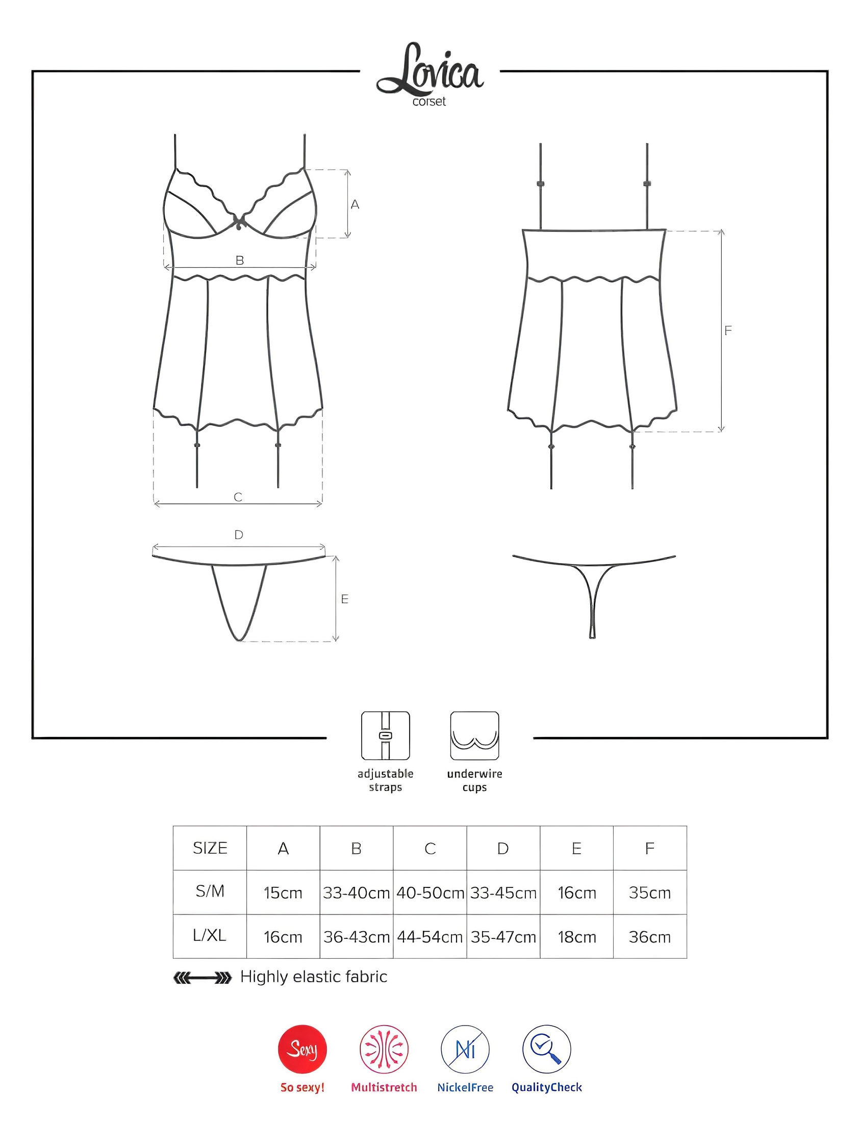 Obsessive Lovica – csipkés harisnyatartós felső és tanga (piros)