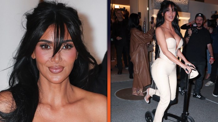 Kim Kardashian Attends Star-Studded SKIMS Occasion on a Scooter After Breaking Her Foot Kim Kardashian Attends Star-Studded SKIMS Occasion on a Scooter After Breaking Her Foot