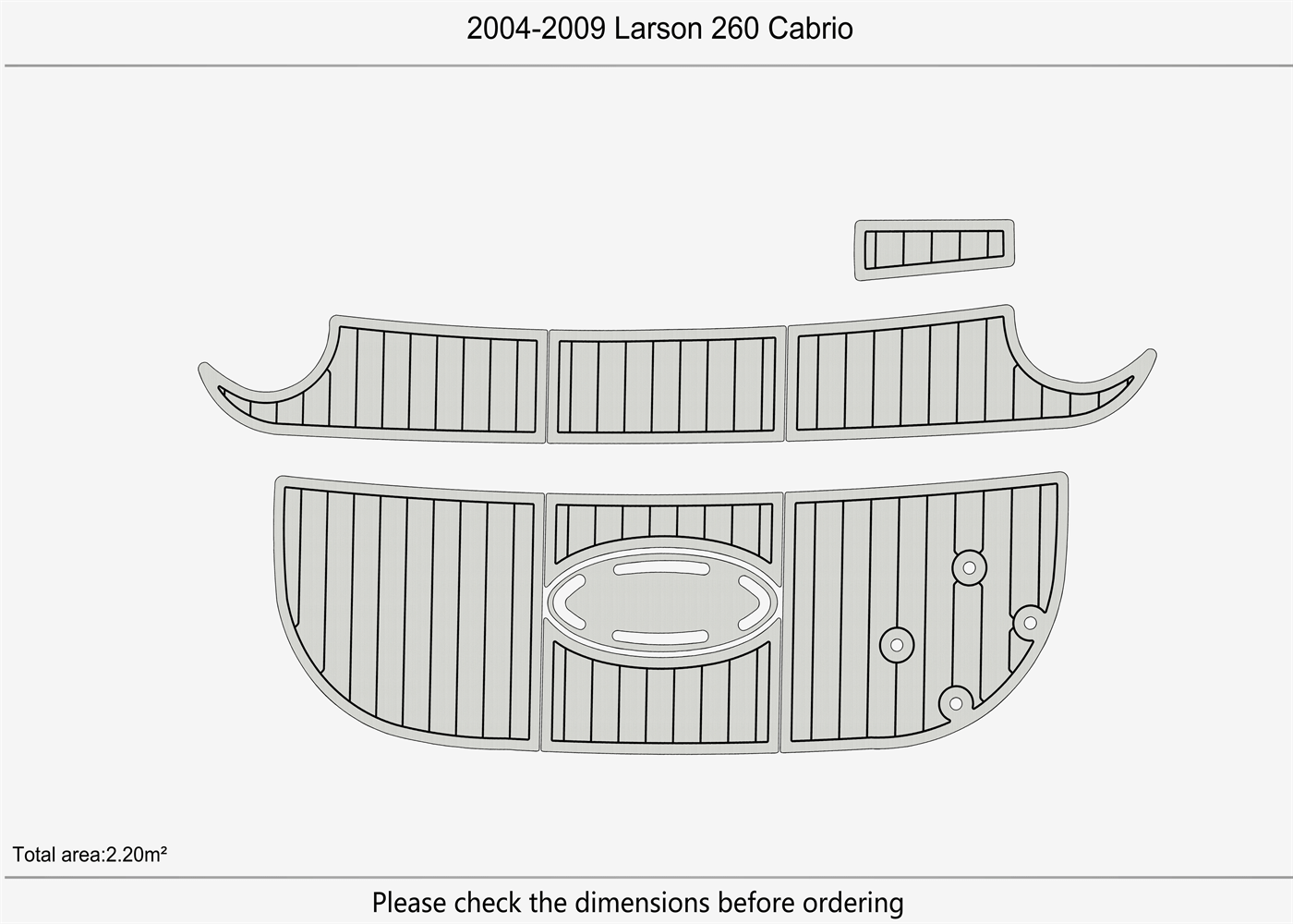 2004-2009 Larson 260 Cabrio Boat Flooring DuraEVA A629