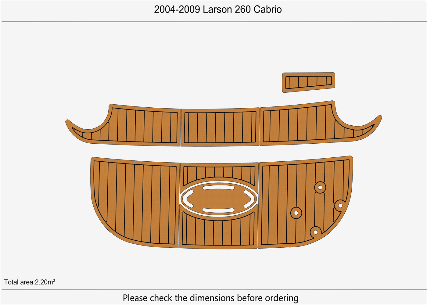 2004-2009 Larson 260 Cabrio Boat Flooring DuraEVA A629