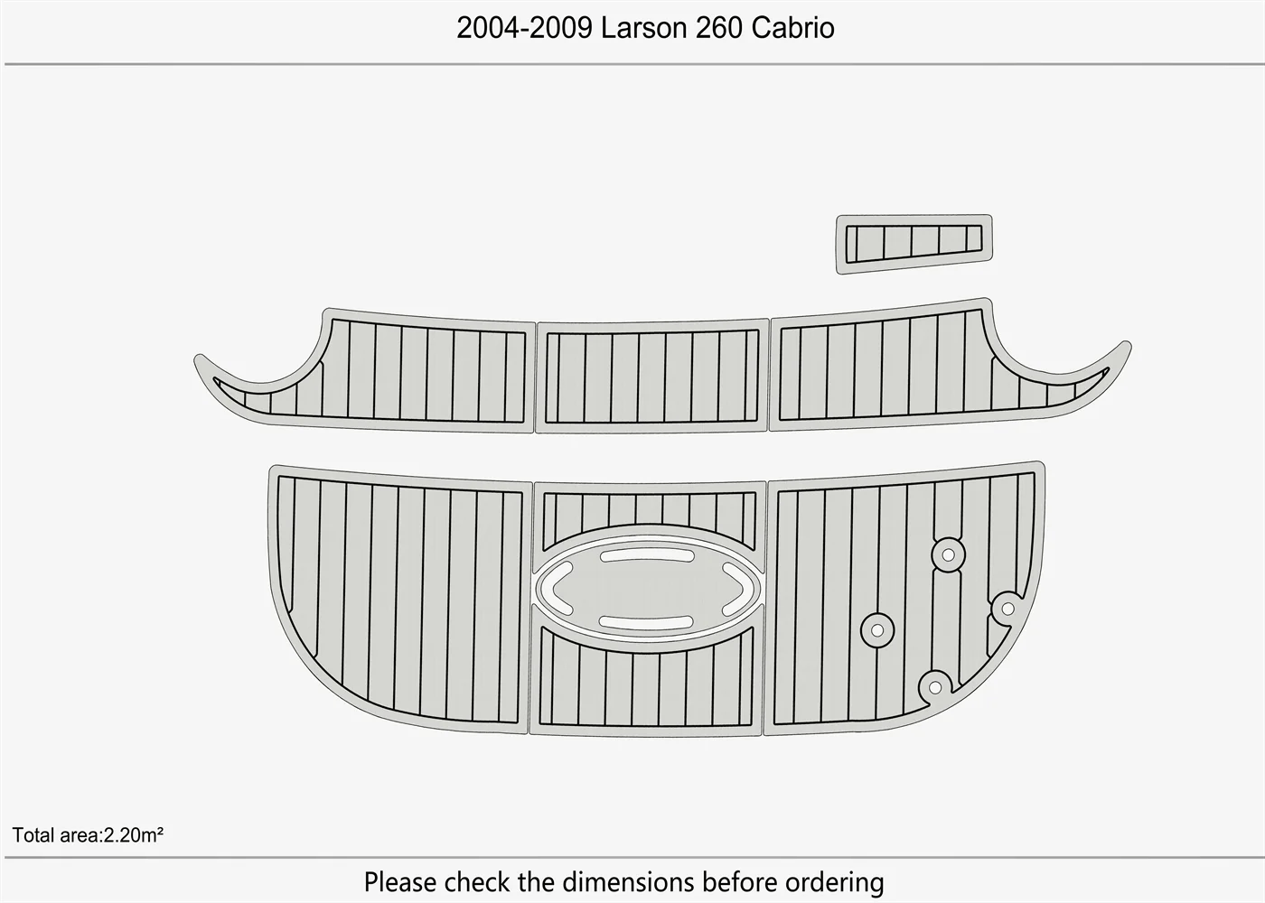 2004-2009 Larson 260 Cabrio Boat Flooring DuraEVA A629