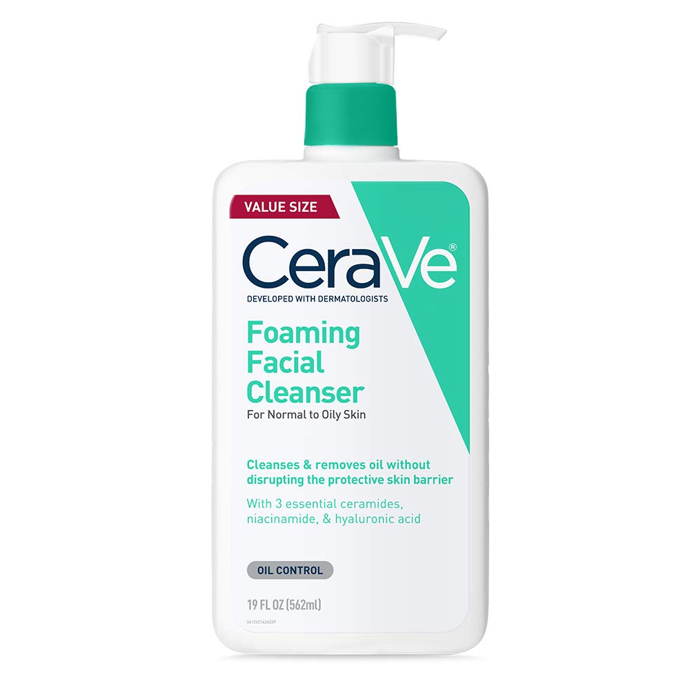 CeraVe Foaming Facial Cleanser | Daily Face Wash for Oily Skin | Hyaluronic Acid + Ceramides + Niacinamide | Fragrance Free & Paraben Free | Non – Drying Oil Control Face Wash | 19 Fluid Ounce CeraVe Foaming Facial Cleanser | Daily Face Wash for Oily Skin | Hyaluronic Acid + Ceramides + Niacinamide | Fragrance Free & Paraben Free | Non – Drying Oil Control Face Wash | 19 Fluid Ounce
