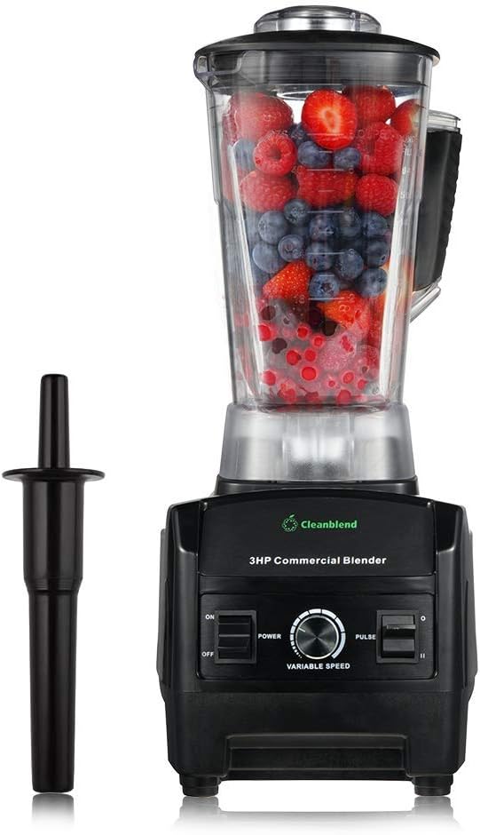Cleanblend Commercial Blender with 5-Year Full Warranty – 1800W, 3HP, 64oz High-Performance Professional Countertop Blender with Stainless Steel Blades Cleanblend Commercial Blender with 5-Year Full Warranty – 1800W, 3HP, 64oz High-Performance Professional Countertop Blender with Stainless Steel Blades