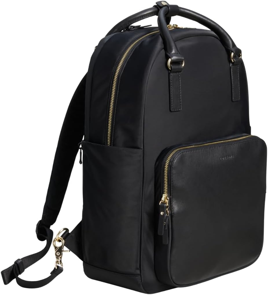 Lo & Sons Rowledge Backpack & Tote – Premium Travel Laptop Bag with 13″ Laptop Compartment, Luggage Sleeve | Leather & Water Resistant Nylon | Chic Modern Bag for Women for Everyday, Work, Business Lo & Sons Rowledge Backpack & Tote – Premium Travel Laptop Bag with 13″ Laptop Compartment, Luggage Sleeve | Leather & Water Resistant Nylon | Chic Modern Bag for Women for Everyday, Work, Business