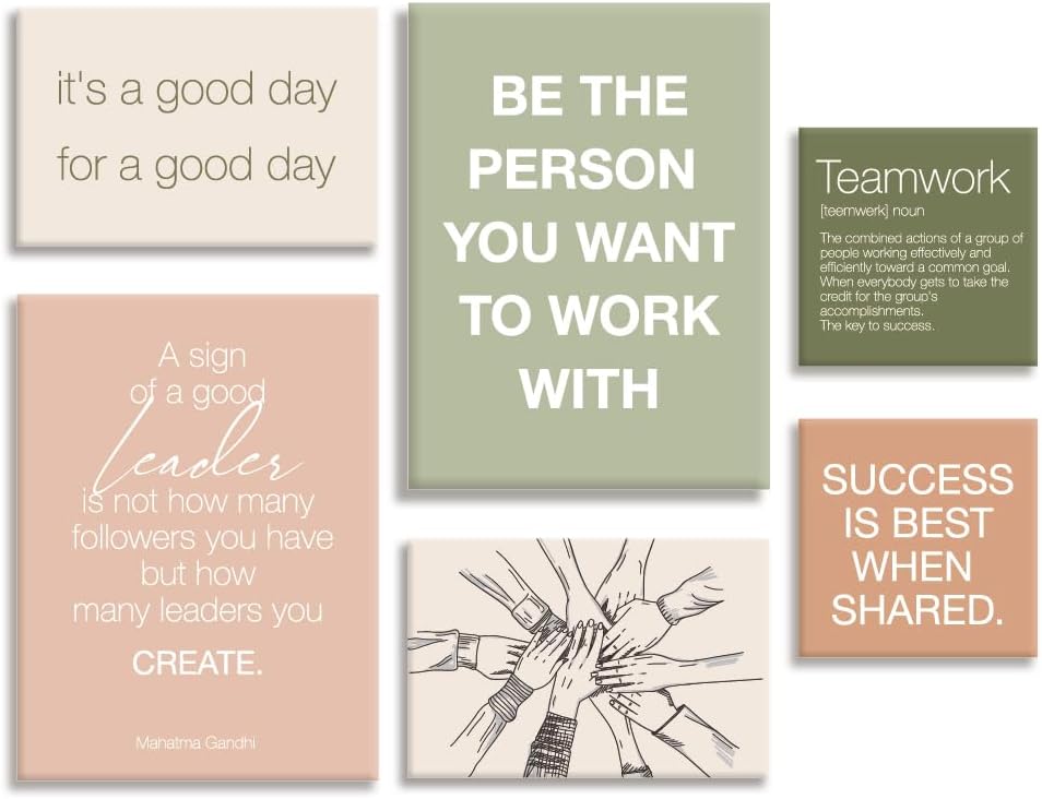 YEOION Office Inspirational Wall Art,Teamwork Canvas Wall Art for Office,Motivational Office Wall Decor,Positive Quotes Wall Decor for Office,Office Canvas Wall Art Set of 6 YEOION Office Inspirational Wall Art,Teamwork Canvas Wall Art for Office,Motivational Office Wall Decor,Positive Quotes Wall Decor for Office,Office Canvas Wall Art Set of 6