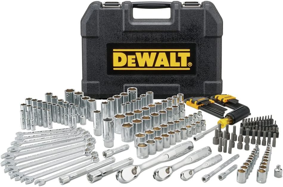 DEWALT Mechanics Tool Set, 1/4″ & 3/8″ & 1/2″ Drive, SAE/Metric, 205-piece (DWMT81534) DEWALT Mechanics Tool Set, 1/4″ & 3/8″ & 1/2″ Drive, SAE/Metric, 205-piece (DWMT81534)
