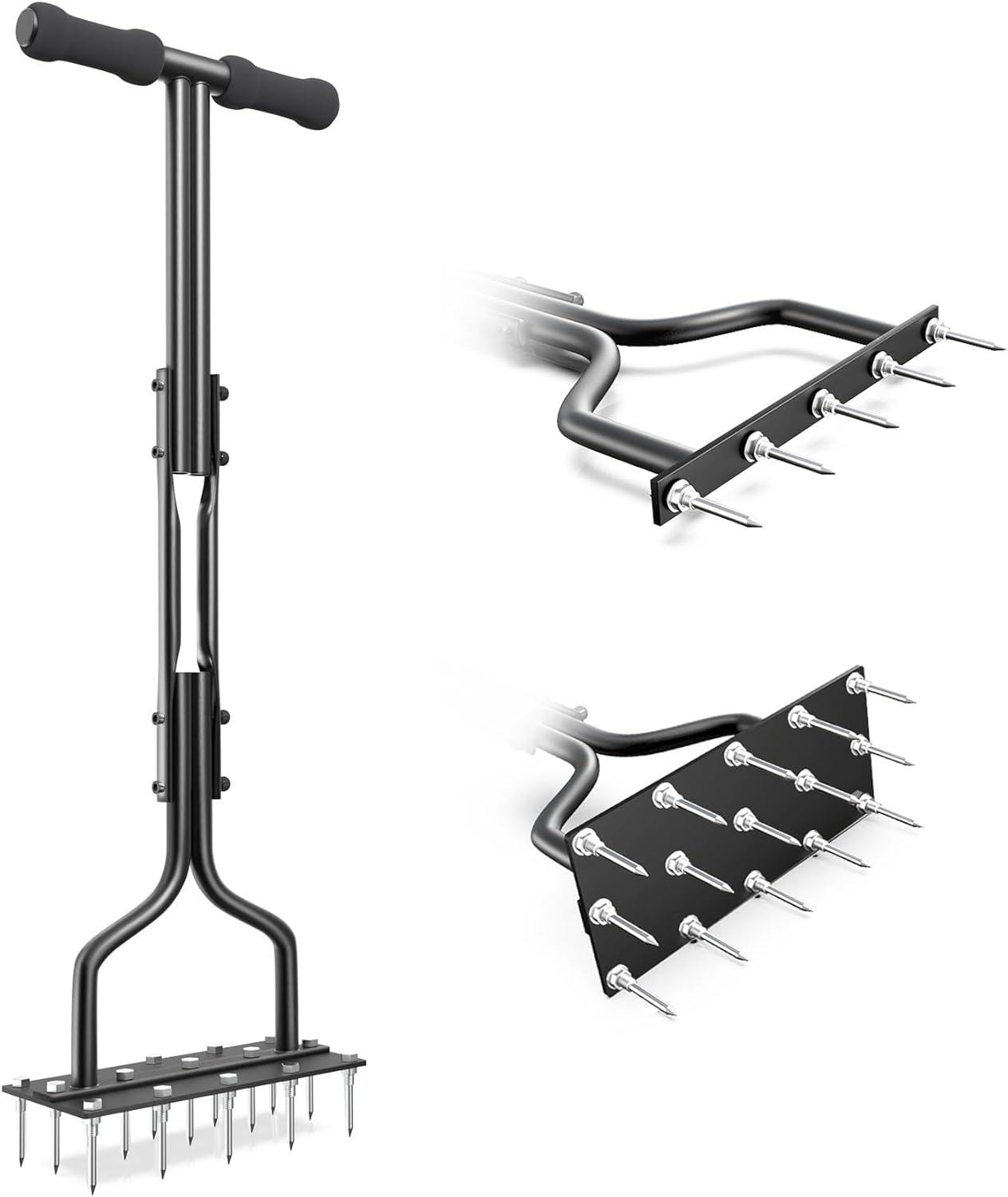 Lawn Aerator, Lawn Spike Aerator Manual Tool with 15 Pieces Solid Steel Spikes, Garden Grass Aeration, Soil Aerating Tool with Clean Tool for Aerating Lawns and Yard Care Lawn Aerator, Lawn Spike Aerator Manual Tool with 15 Pieces Solid Steel Spikes, Garden Grass Aeration, Soil Aerating Tool with Clean Tool for Aerating Lawns and Yard Care