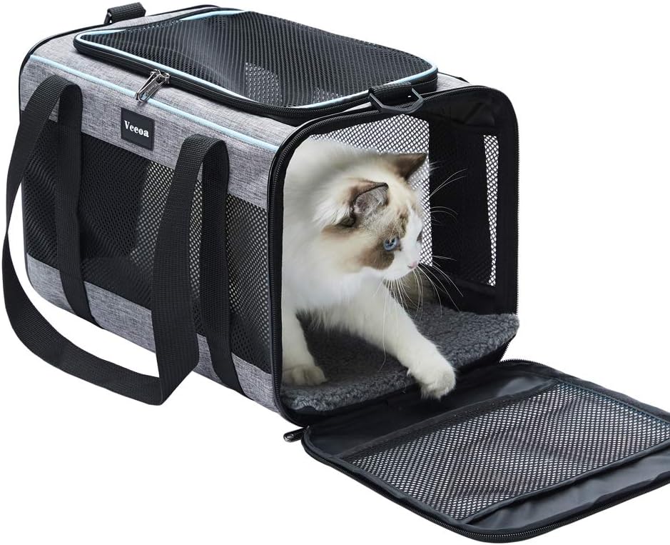 Vceoa 17.5x11x11 Inches Cat, Dog Carrier for Pets Up to 16 Lbs, Soft-Sided Cat Bag Animal Carriers Travel Puppy Carry As a Toy of Fabric Pet Home Vceoa 17.5x11x11 Inches Cat, Dog Carrier for Pets Up to 16 Lbs, Soft-Sided Cat Bag Animal Carriers Travel Puppy Carry As a Toy of Fabric Pet Home