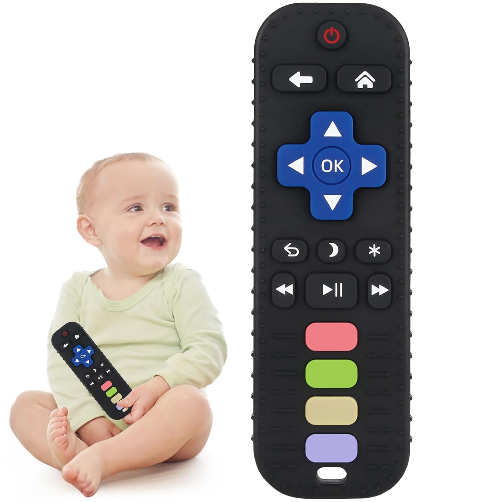 Chuya Baby Teether Toy Chew Toy for Babies 3-24 Months TV Remote Control Shape Teething Relief Baby Toys for Infants (Black) Chuya Baby Teether Toy Chew Toy for Babies 3-24 Months TV Remote Control Shape Teething Relief Baby Toys for Infants (Black)