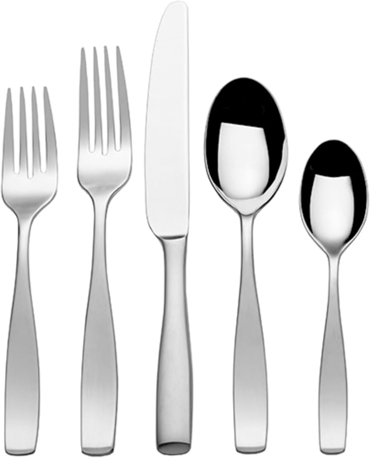 Mikasa, Satin Loft Flatware Service for 12, 65 Piece Set, 18/10 Stainless Steel, Silverware Set with Serving Utensils Mikasa, Satin Loft Flatware Service for 12, 65 Piece Set, 18/10 Stainless Steel, Silverware Set with Serving Utensils