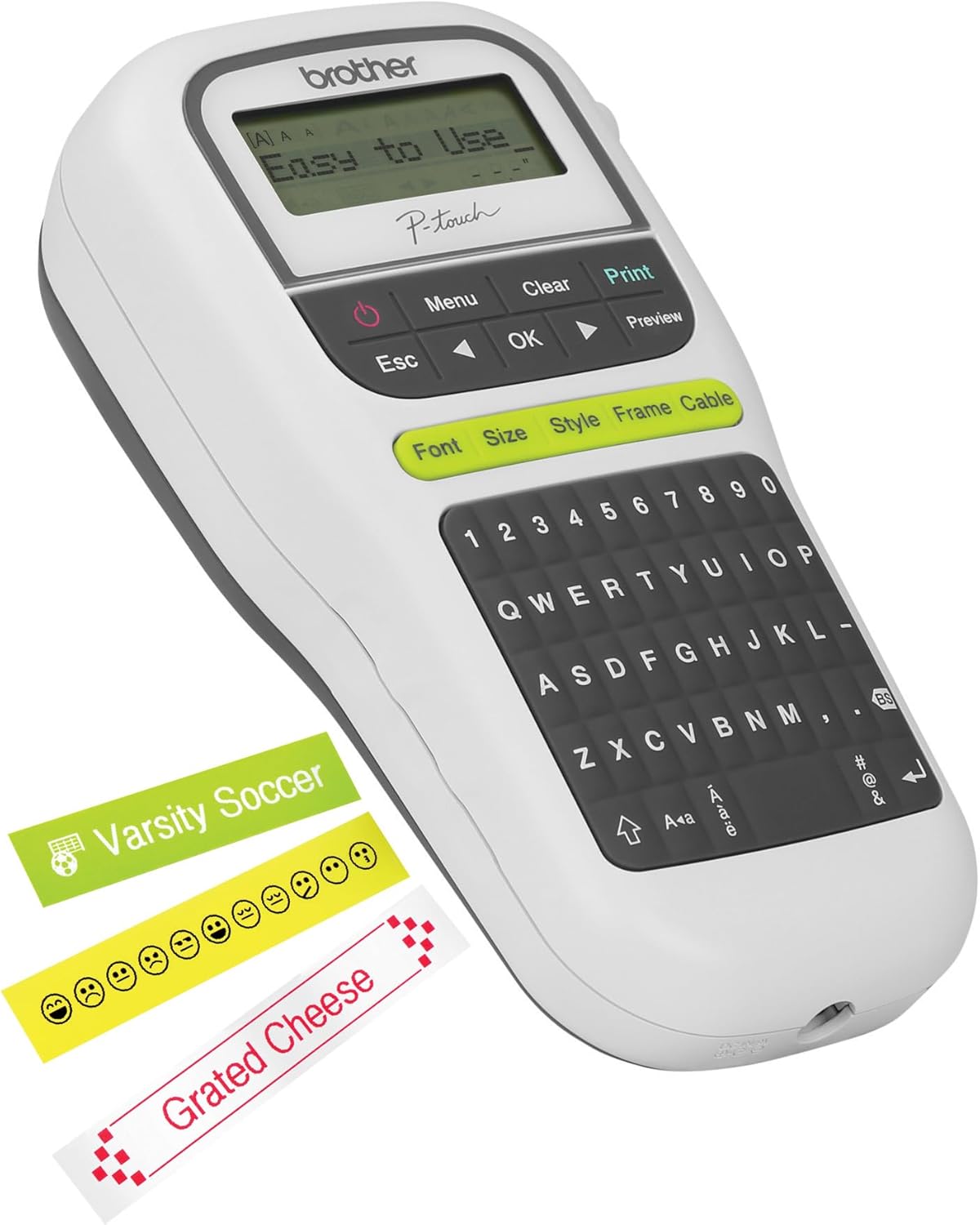 Brother P-Touch, PTH110, Easy Portable Monochrome Label Maker, Lightweight, Qwerty Keyboard, One-Touch Keys, White Brother P-Touch, PTH110, Easy Portable Monochrome Label Maker, Lightweight, Qwerty Keyboard, One-Touch Keys, White