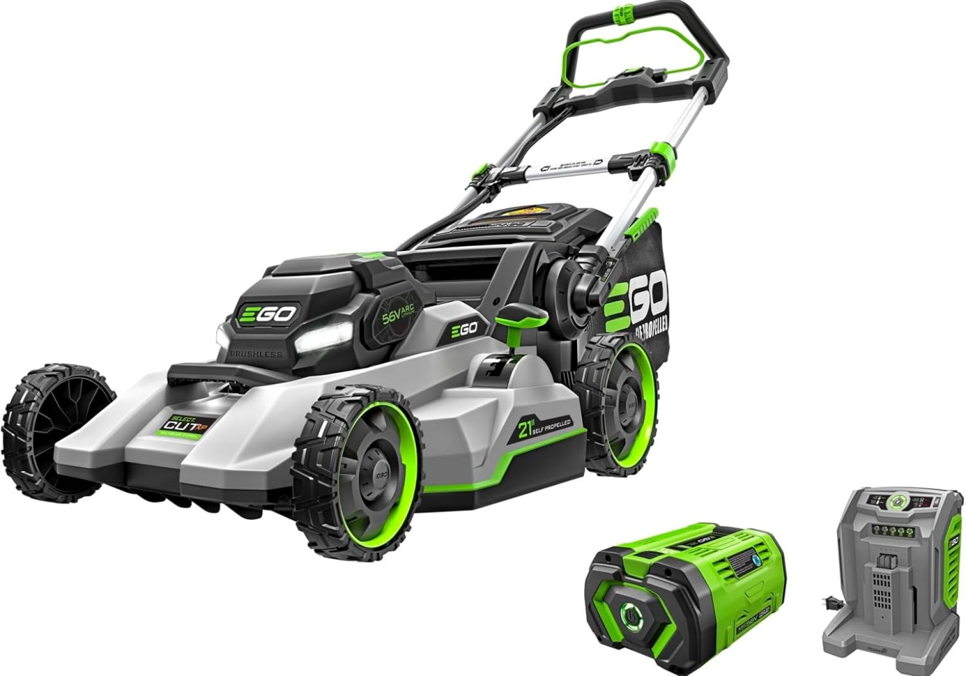 EGO Power+ Select Cut LM2156SP 21 in. 56 Volt Battery Self-Propelled Lawn Mower with 10Ah Battery and 700W Turbo Charger,Black EGO Power+ Select Cut LM2156SP 21 in. 56 Volt Battery Self-Propelled Lawn Mower with 10Ah Battery and 700W Turbo Charger,Black