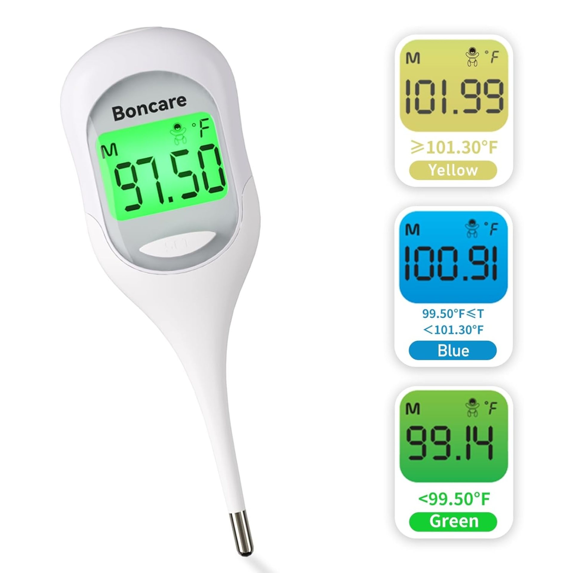 Boncare 9 Seconds Digital Basal Thermometer – Accurate Oral & Rectal Thermometer for Adults & Kids, Fever Alarm, Large Display (White) Boncare 9 Seconds Digital Basal Thermometer – Accurate Oral & Rectal Thermometer for Adults & Kids, Fever Alarm, Large Display (White)