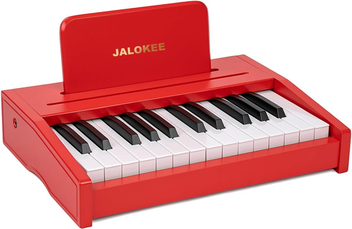 Kids Piano Keyboard, 25 Keys Digital Piano for Kids, Mini Music Educational Instrument Toy, Wood Piano for Toddlers Girls Boys (Red, 25 Keys) Kids Piano Keyboard, 25 Keys Digital Piano for Kids, Mini Music Educational Instrument Toy, Wood Piano for Toddlers Girls Boys (Red, 25 Keys)