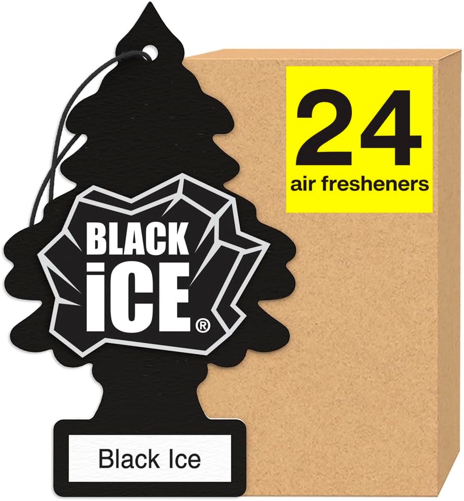 LITTLE TREES Air Fresheners Car Air Freshener. Hanging Tree Provides Long Lasting Scent for Auto or Home. Black Ice, 24 Air Fresheners LITTLE TREES Air Fresheners Car Air Freshener. Hanging Tree Provides Long Lasting Scent for Auto or Home. Black Ice, 24 Air Fresheners