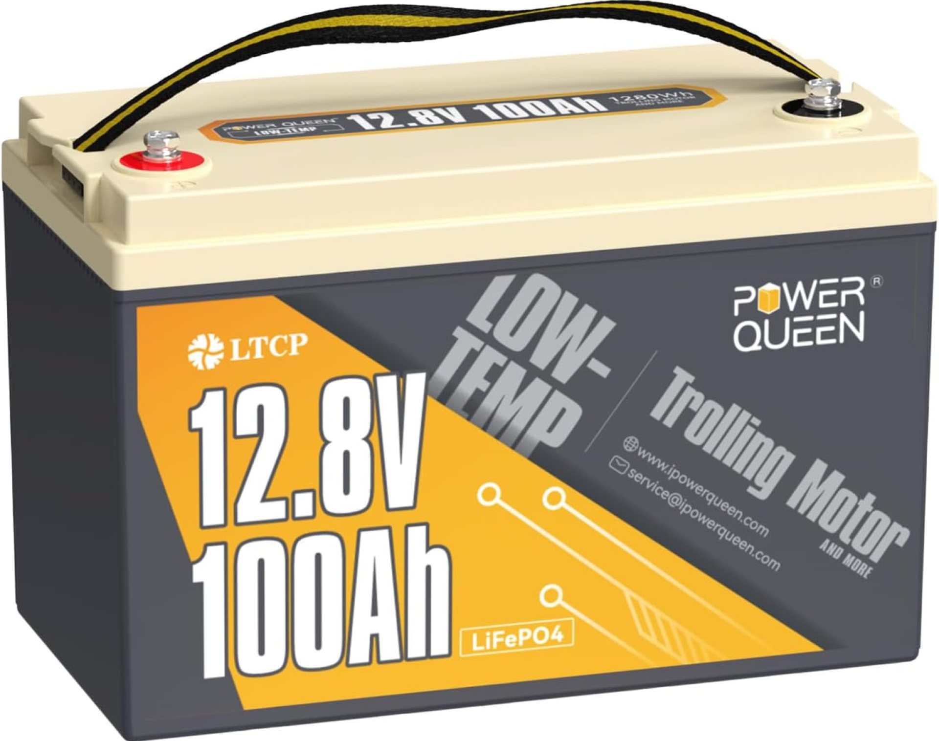 Power Queen 12.8V 100Ah LiFePO4, Upgraded Low Temperature Cut-off Function, Built-in 100A BMS, Grade A Battery Cell, Up to 15000+ Cycles, Perfect for Trolling Motor, Marine, RV and Off Grid Power Queen 12.8V 100Ah LiFePO4, Upgraded Low Temperature Cut-off Function, Built-in 100A BMS, Grade A Battery Cell, Up to 15000+ Cycles, Perfect for Trolling Motor, Marine, RV and Off Grid