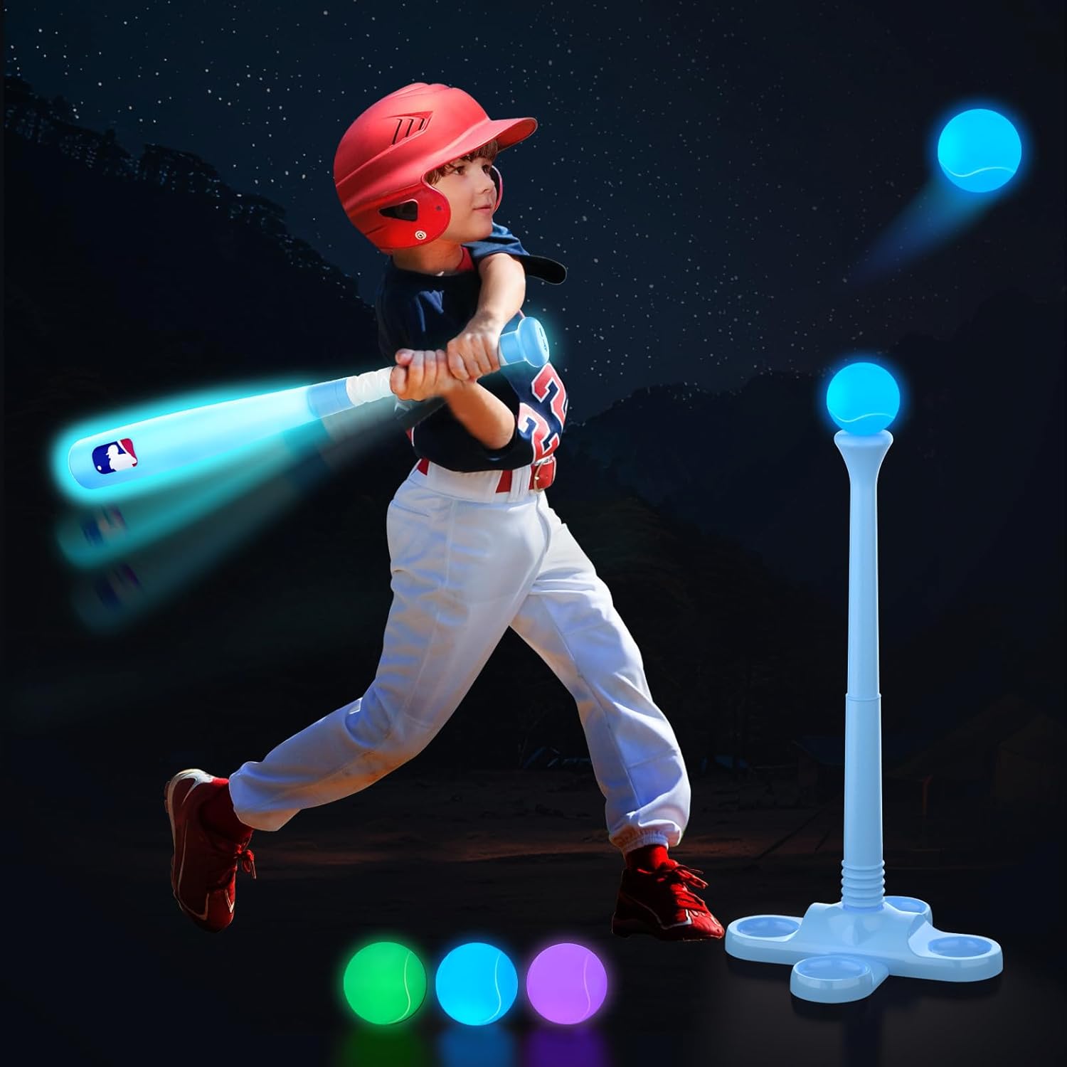 T Ball Set, Light Up LED Baseball Toys for Kids Toddlers 3-10, Glow in The Dark Tee Ball Set, Rechargeable Portable Toddler Outdoor Toys for Barkyard Camping, Gifts for Boys Girls (Blue) T Ball Set, Light Up LED Baseball Toys for Kids Toddlers 3-10, Glow in The Dark Tee Ball Set, Rechargeable Portable Toddler Outdoor Toys for Barkyard Camping, Gifts for Boys Girls (Blue)